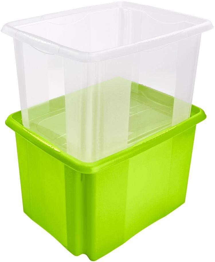 keeeper Stapelbox Emil 30 l, met deksel, hoogwaardige kunststof (set, 2 stuks)
