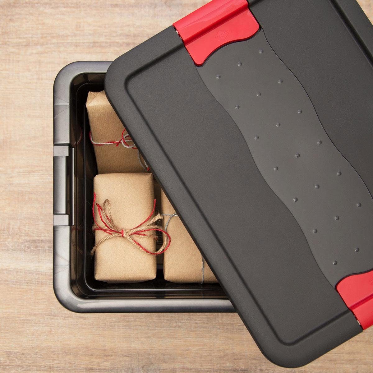 keeeper Transportcontainer Eckhart elk 12 liter, met deksel, grendelslot, extra stabiel (set, 3 stuks)