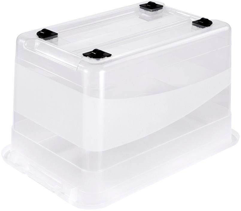 keeeper Organizer Konrad Opbergbox, 33 L, met wieltjes, deksel, grendelslot (set, 2-delig)
