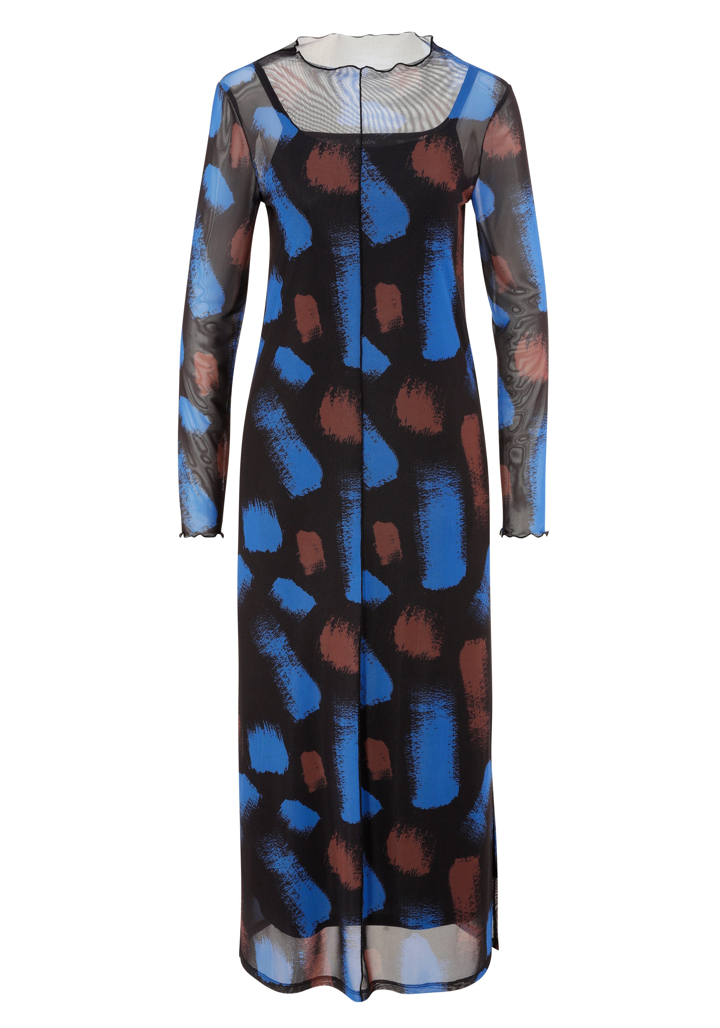 Aniston CASUAL Maxi-jurk met kleurharmonische, grafische print (Met jersey onderjurk)