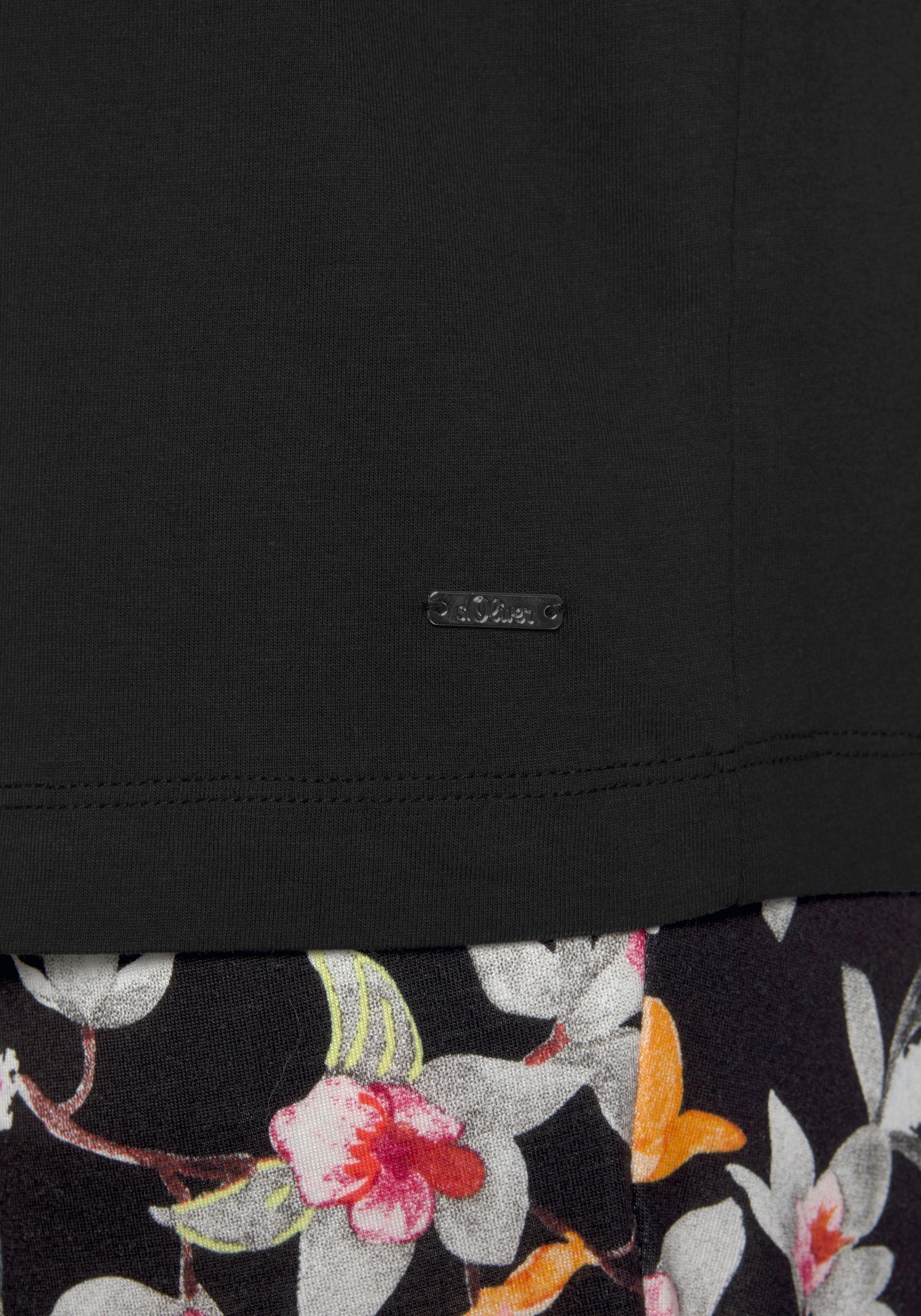 s.Oliver RED LABEL Beachwear Pyjama met bloemmotief (2-delig, 1 stuk)
