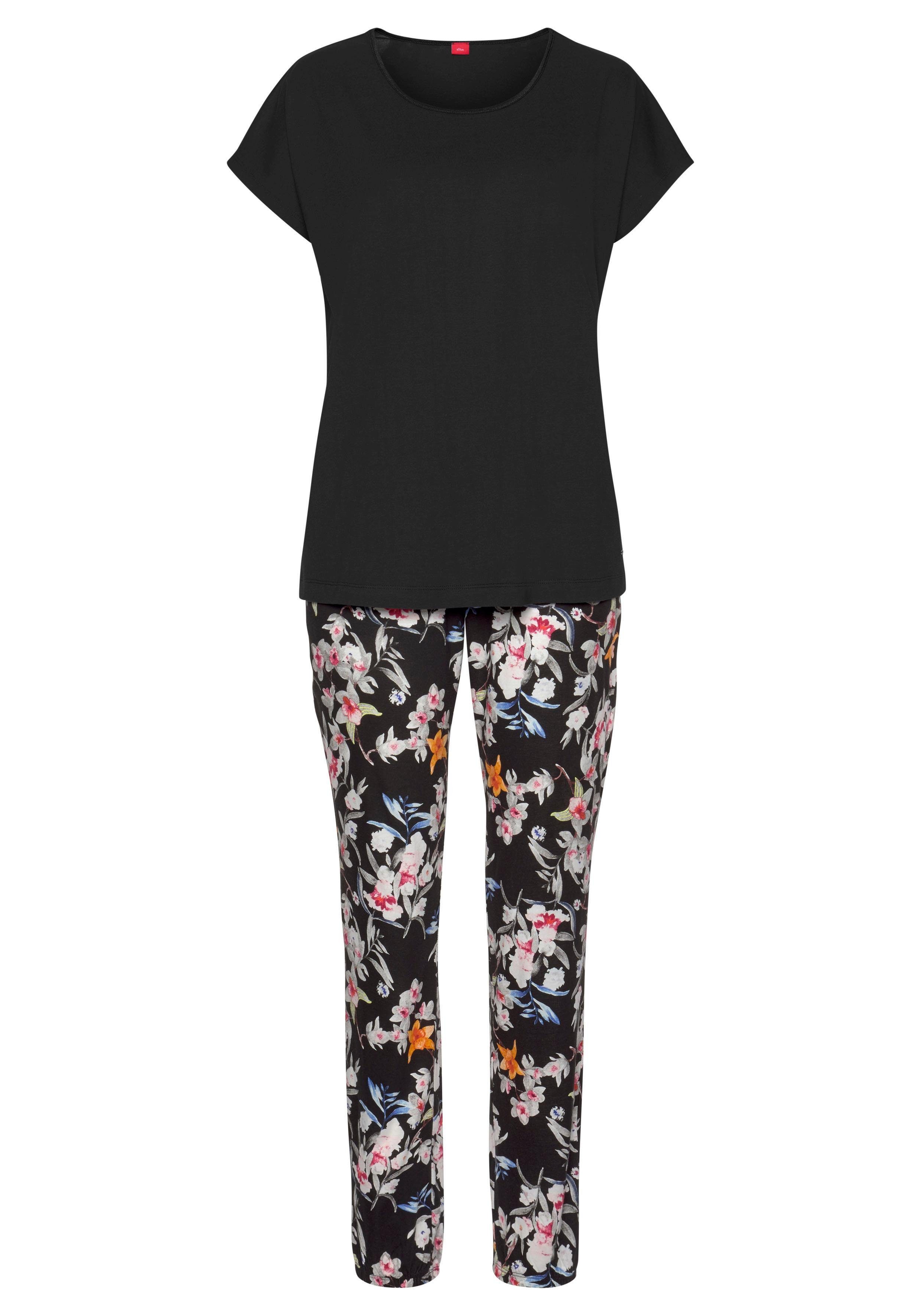 s.Oliver RED LABEL Beachwear Pyjama met bloemmotief (2-delig, 1 stuk)