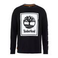 timberland shirt met lange mouwen ls front stack logo tee zwart