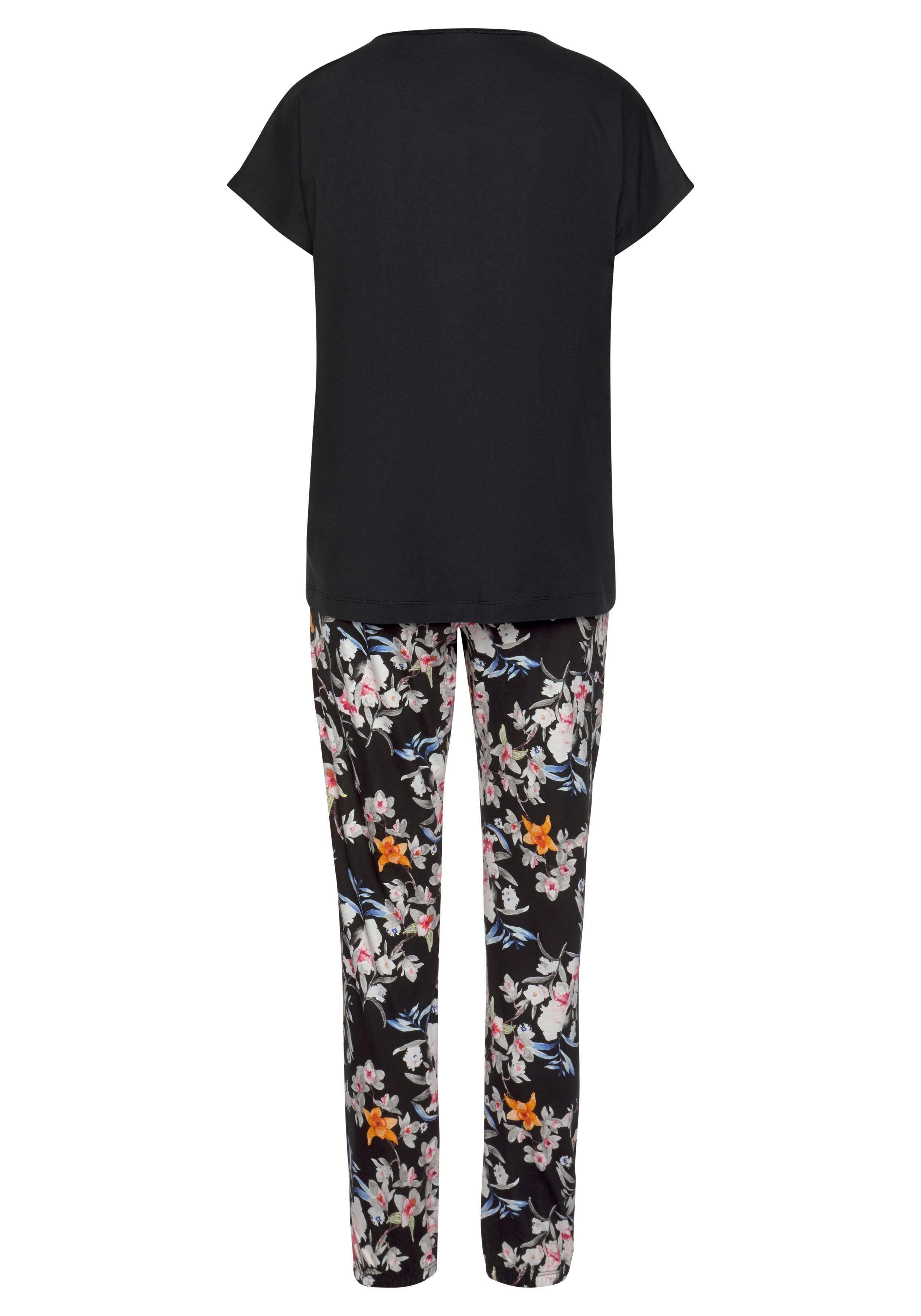 s.Oliver RED LABEL Beachwear Pyjama met bloemmotief (2-delig, 1 stuk)