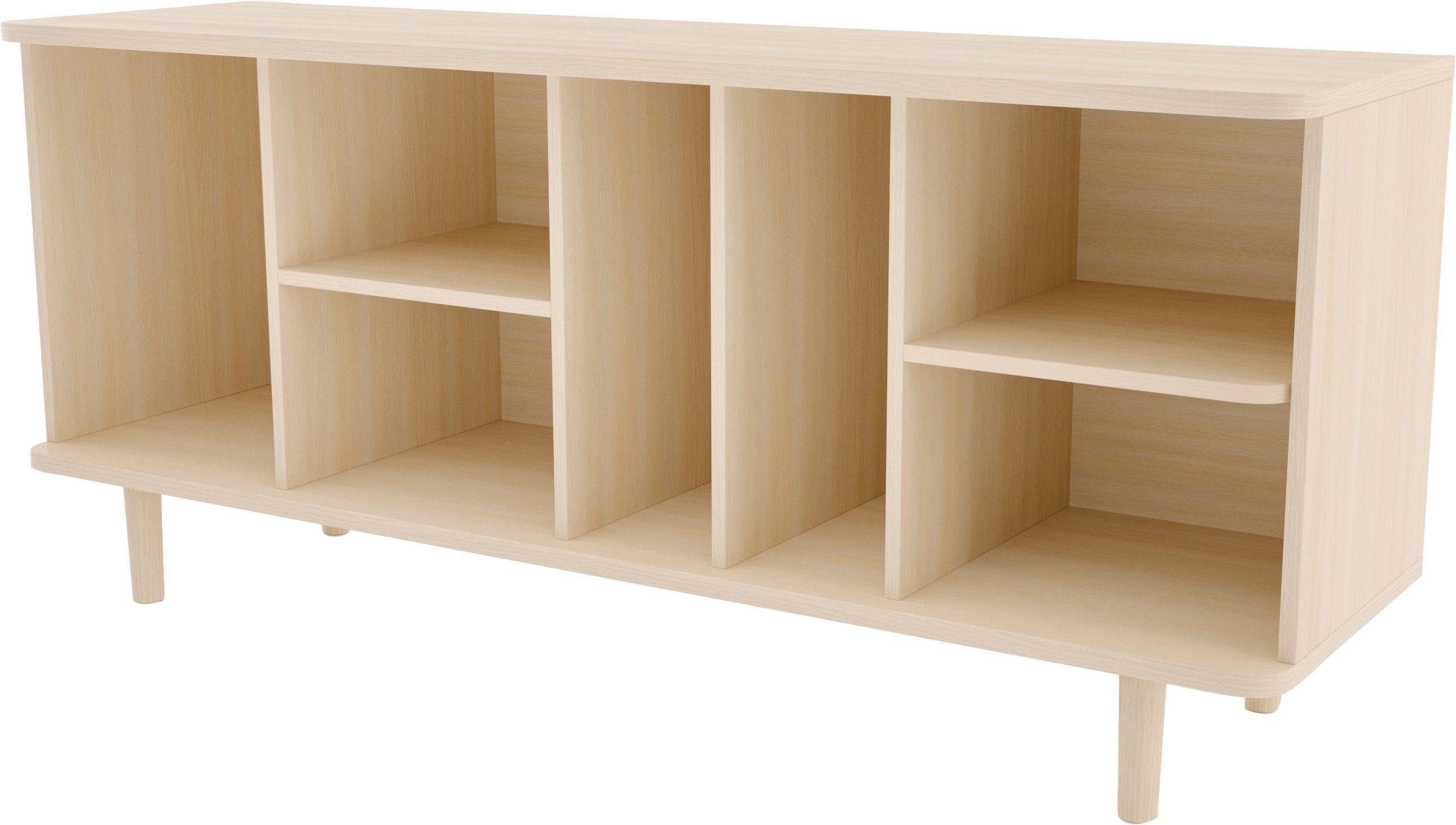 Woodman Dressoir Malic Commode in eenvoudig Scandinavisch ontwerp, breedte 160 cm dressoirs maat 160x45x70 cm beige