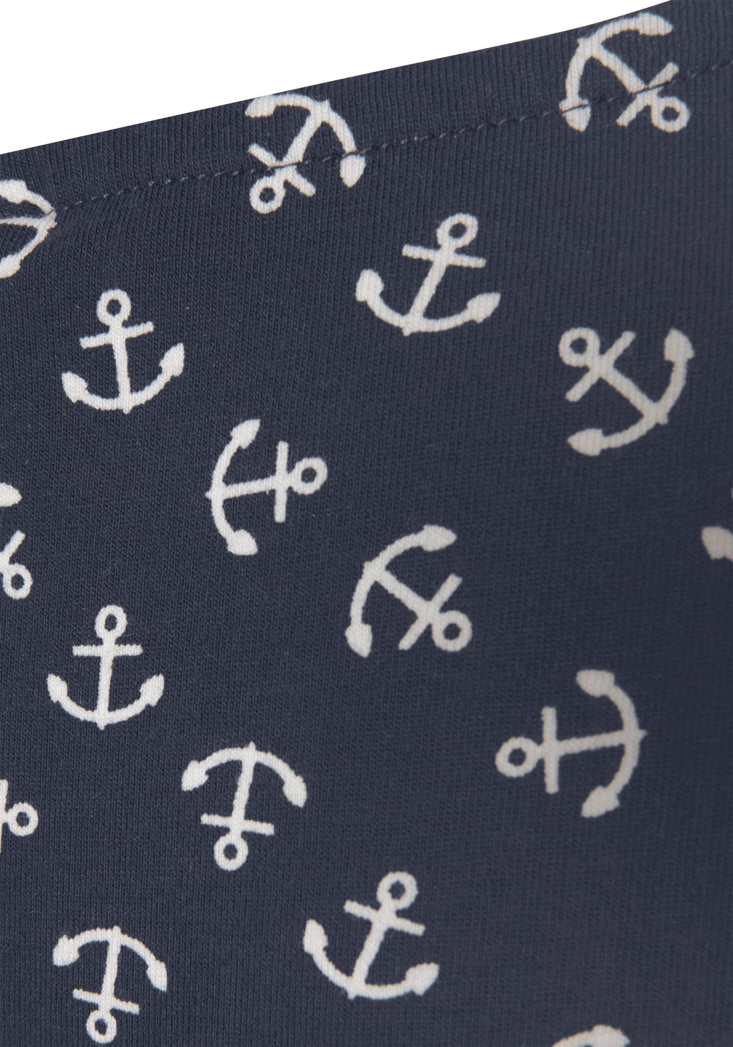 Beachtime Strandjurk met ankerprint, zomerjurk van elastisch katoen