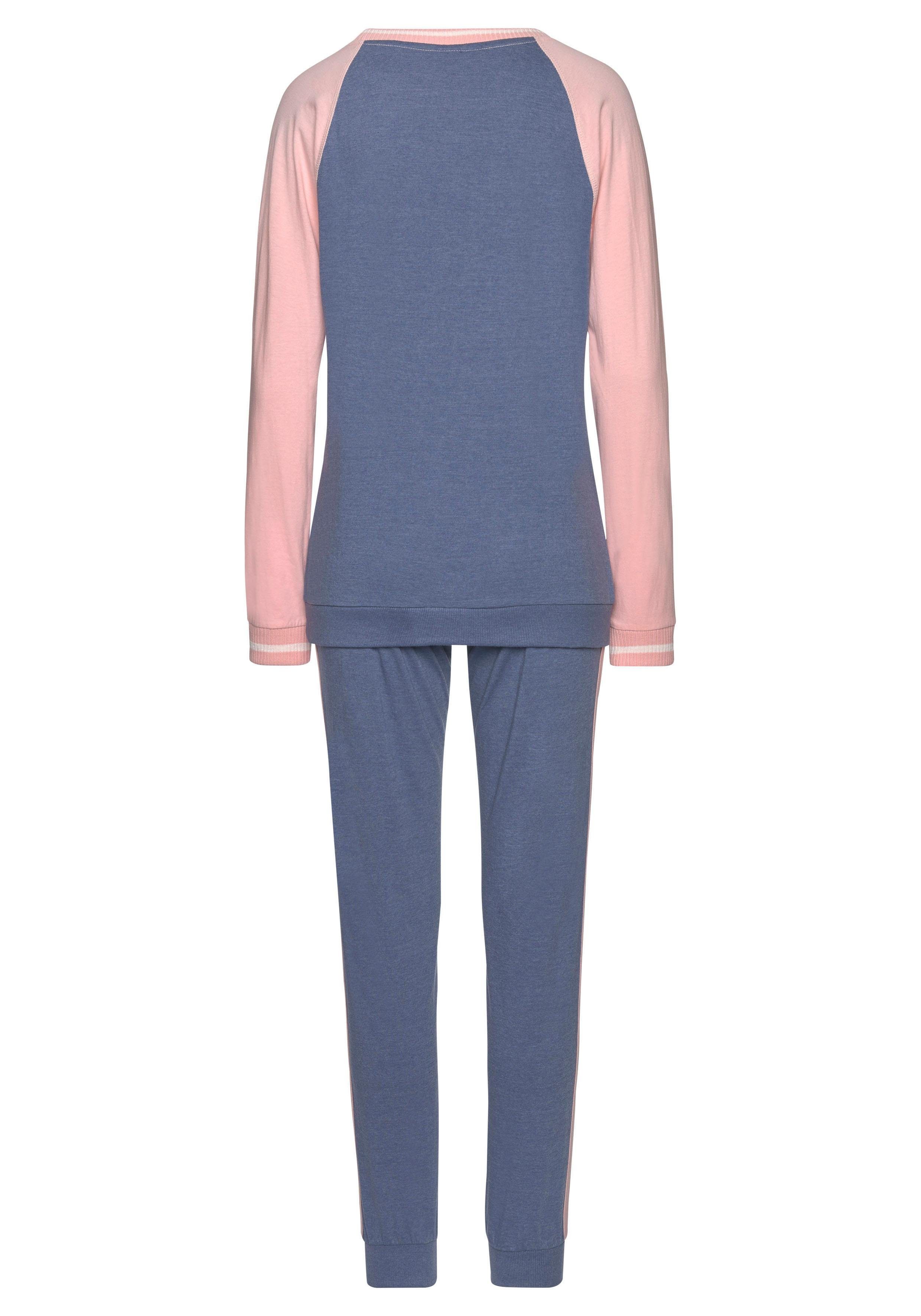 Arizona Pyjama in college-look met folieprint (2-delig, 1 stuk)