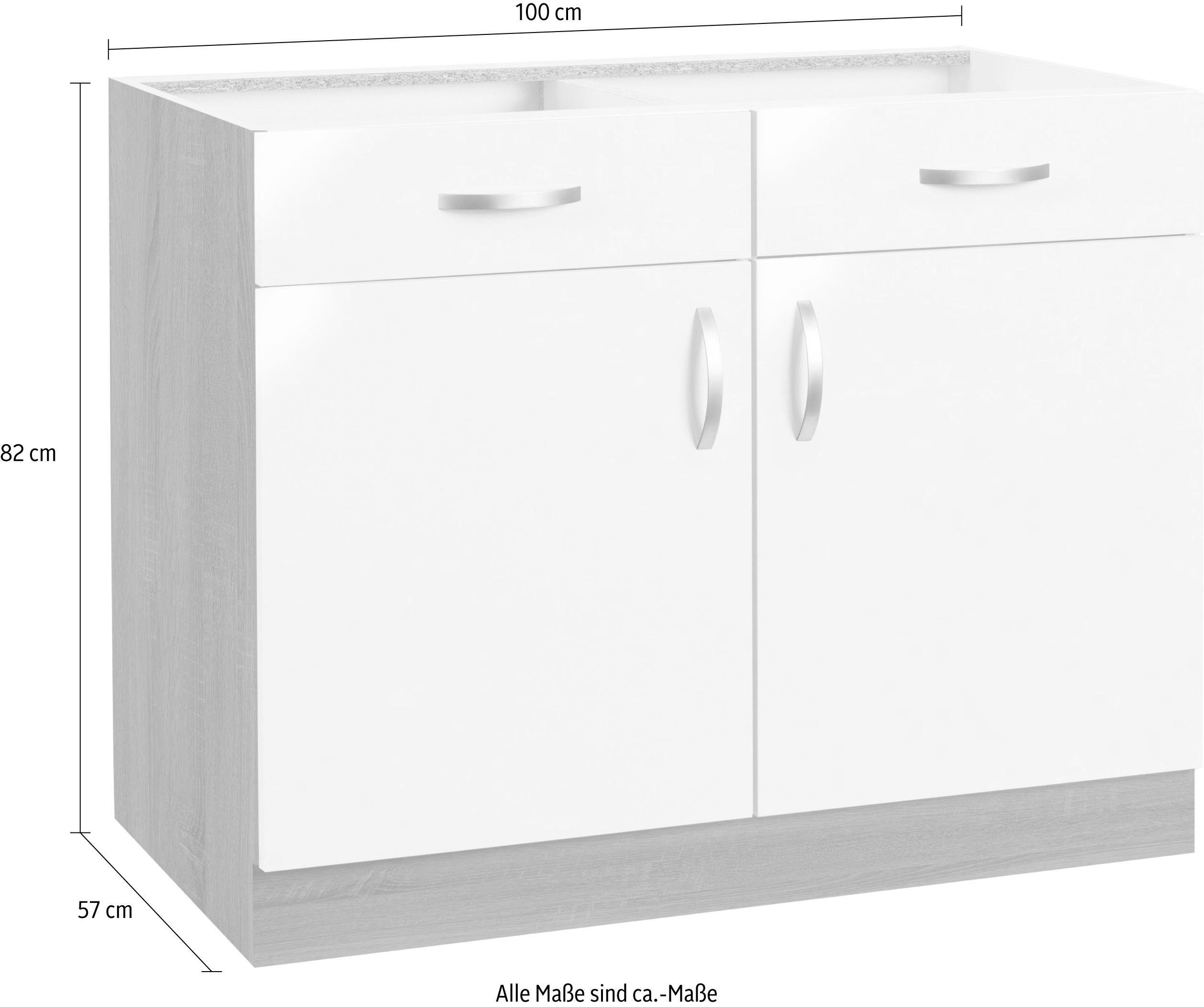 wiho Küchen Onderkast Flexi Breedte 100 cm