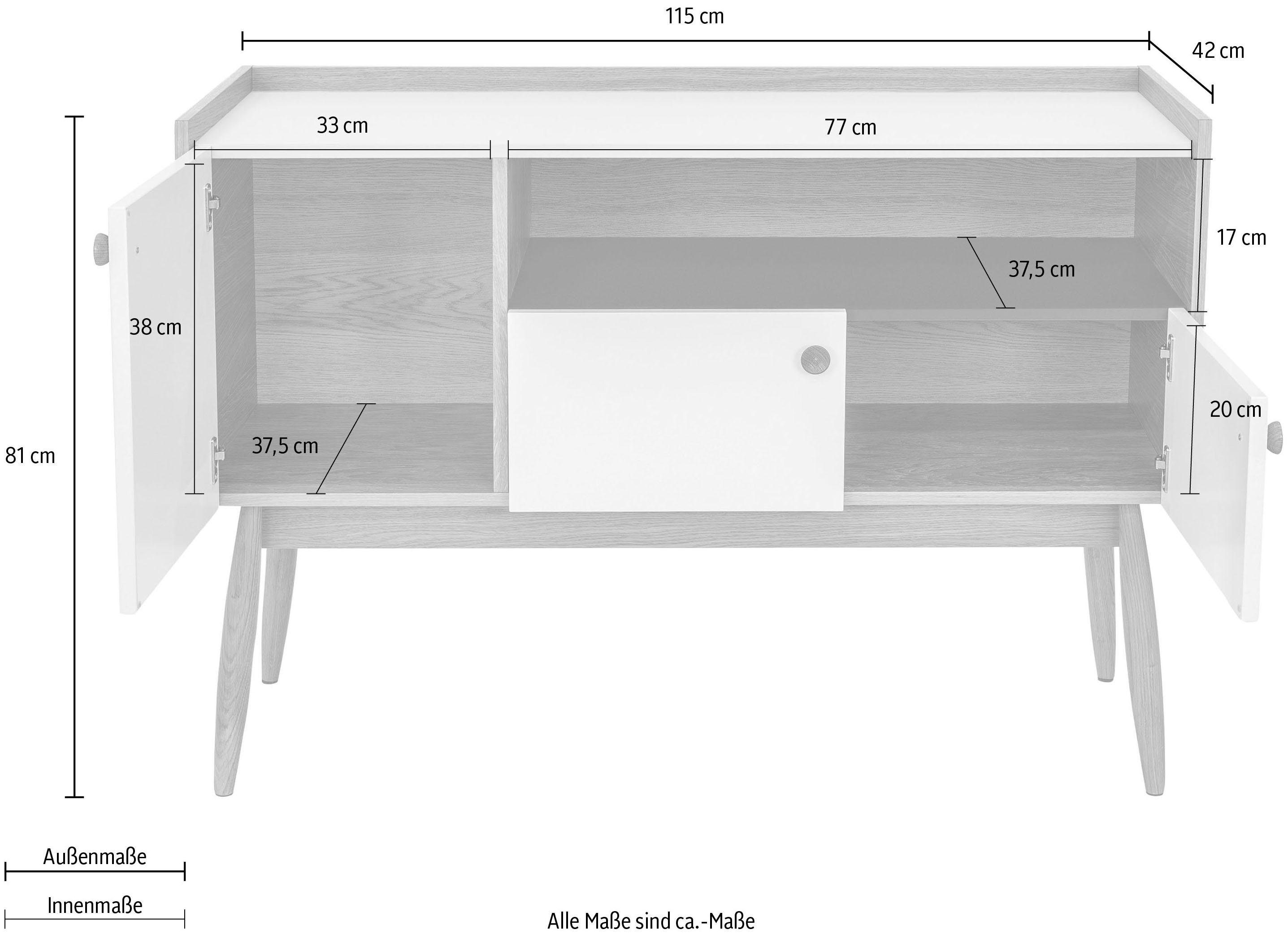 Woodman Dressoir FRANCIS Kast in trendy Scandinavische look, breedte 115 cm, FSC®