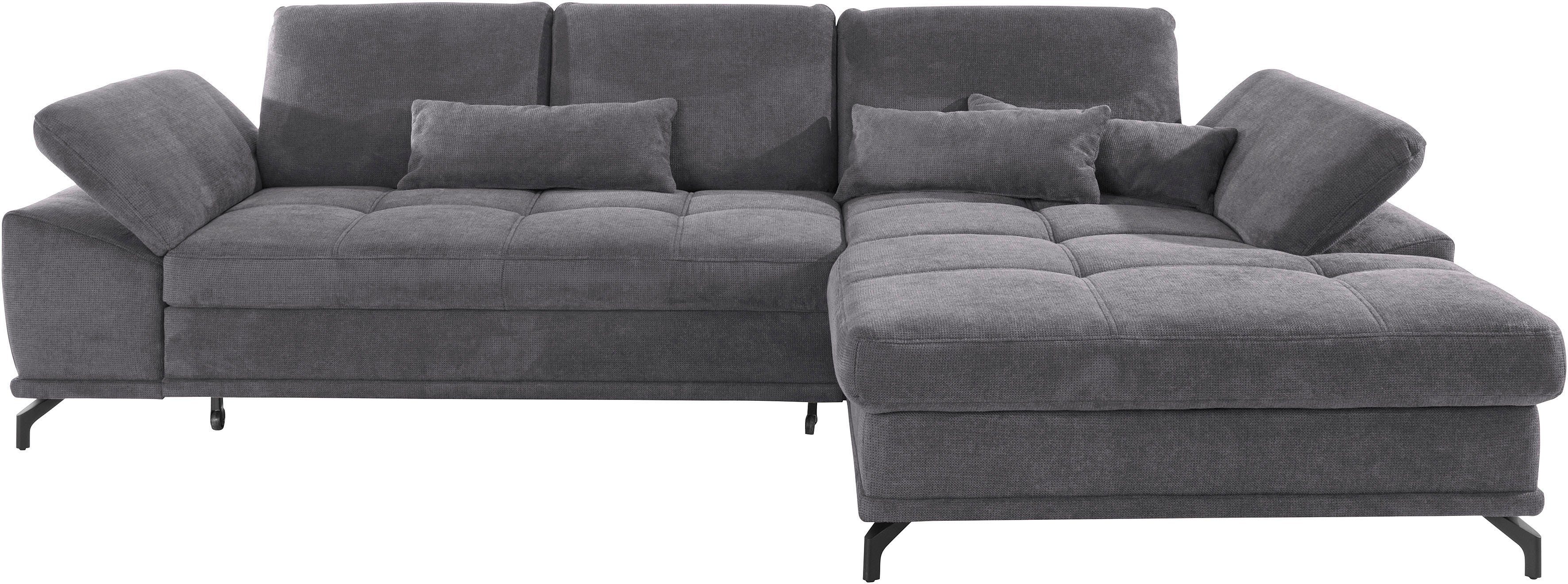 Places of Style Hoekbank Costello L-vorm, B: 301 cm met zitdiepte-, armdeelverstelling &