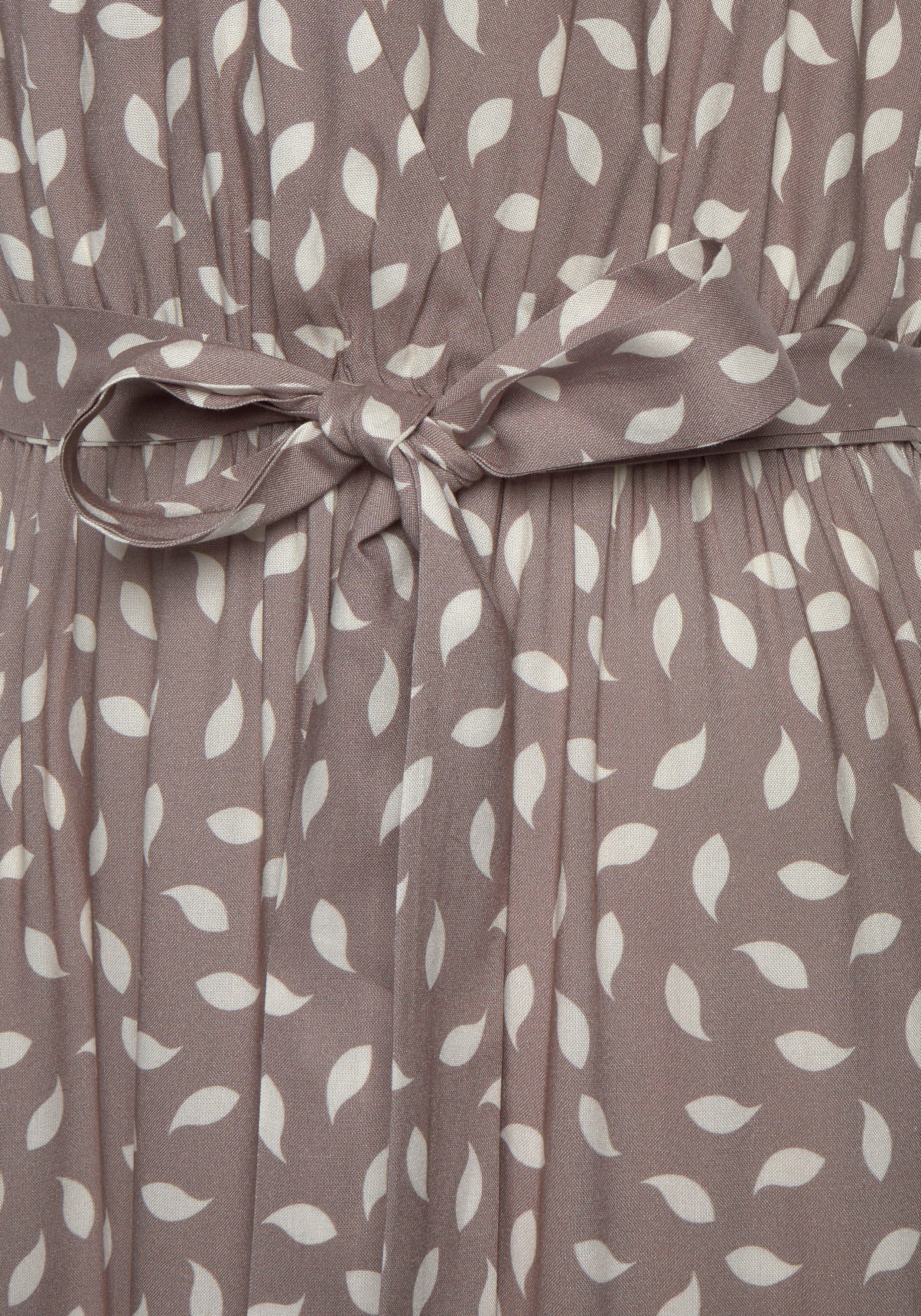 Vivance Maxi-jurk en all-over print, zomerjurk met split (Met een bindceintuur)