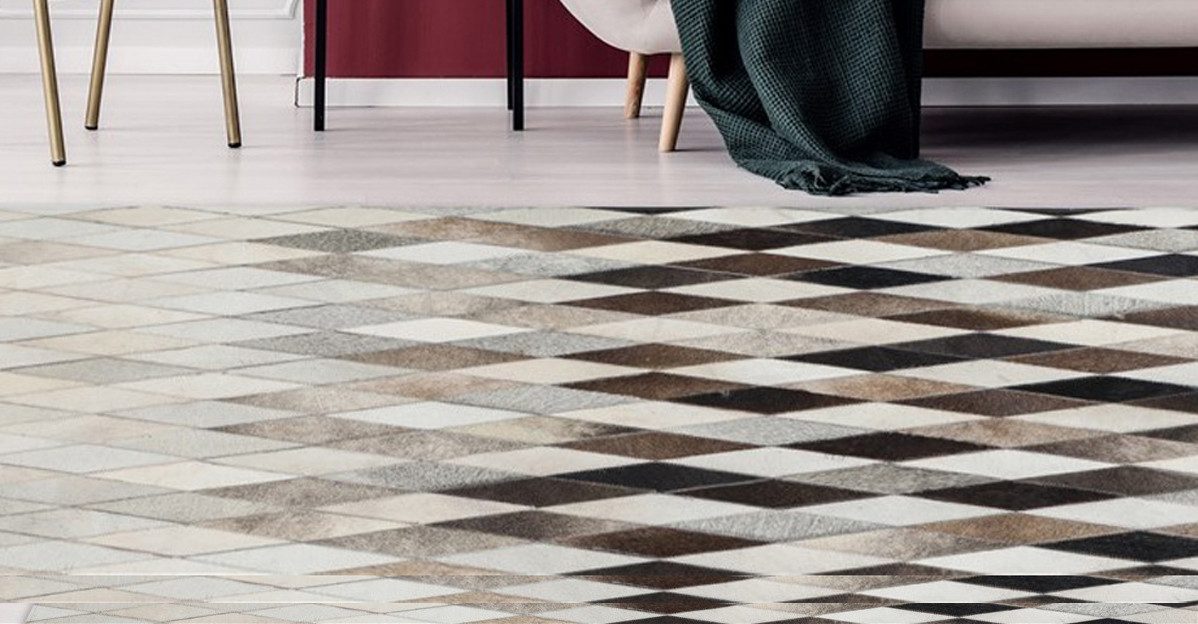 Kayoom Vachtvloerkleed Lavish 510 Patchwork echt leer bont, woonkamer