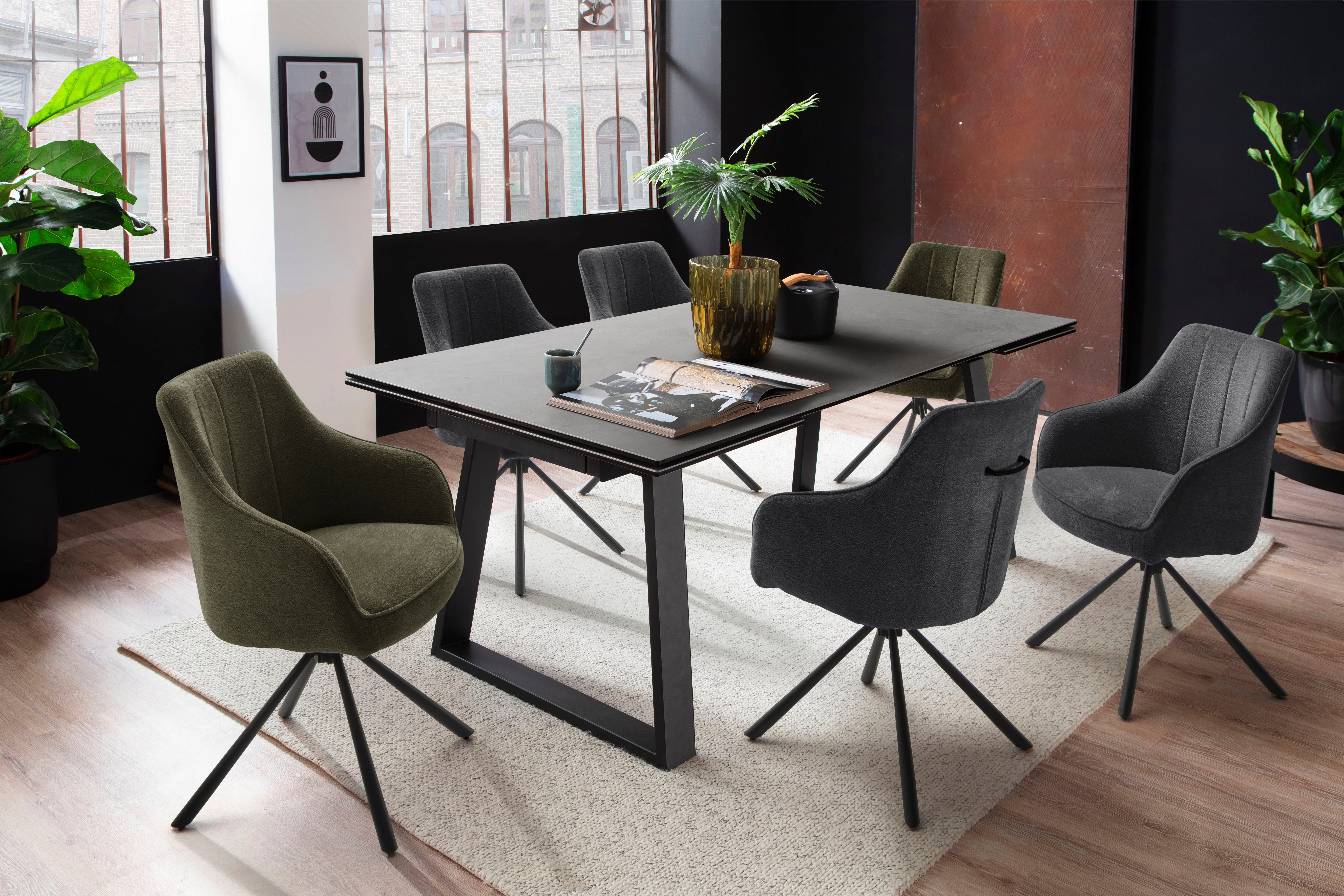 MCA furniture Eetkamerstoel KASAMA (2-pack), 180° draaibaar, belastbaarheid 120 kg, zithoogte ca. 51 cm