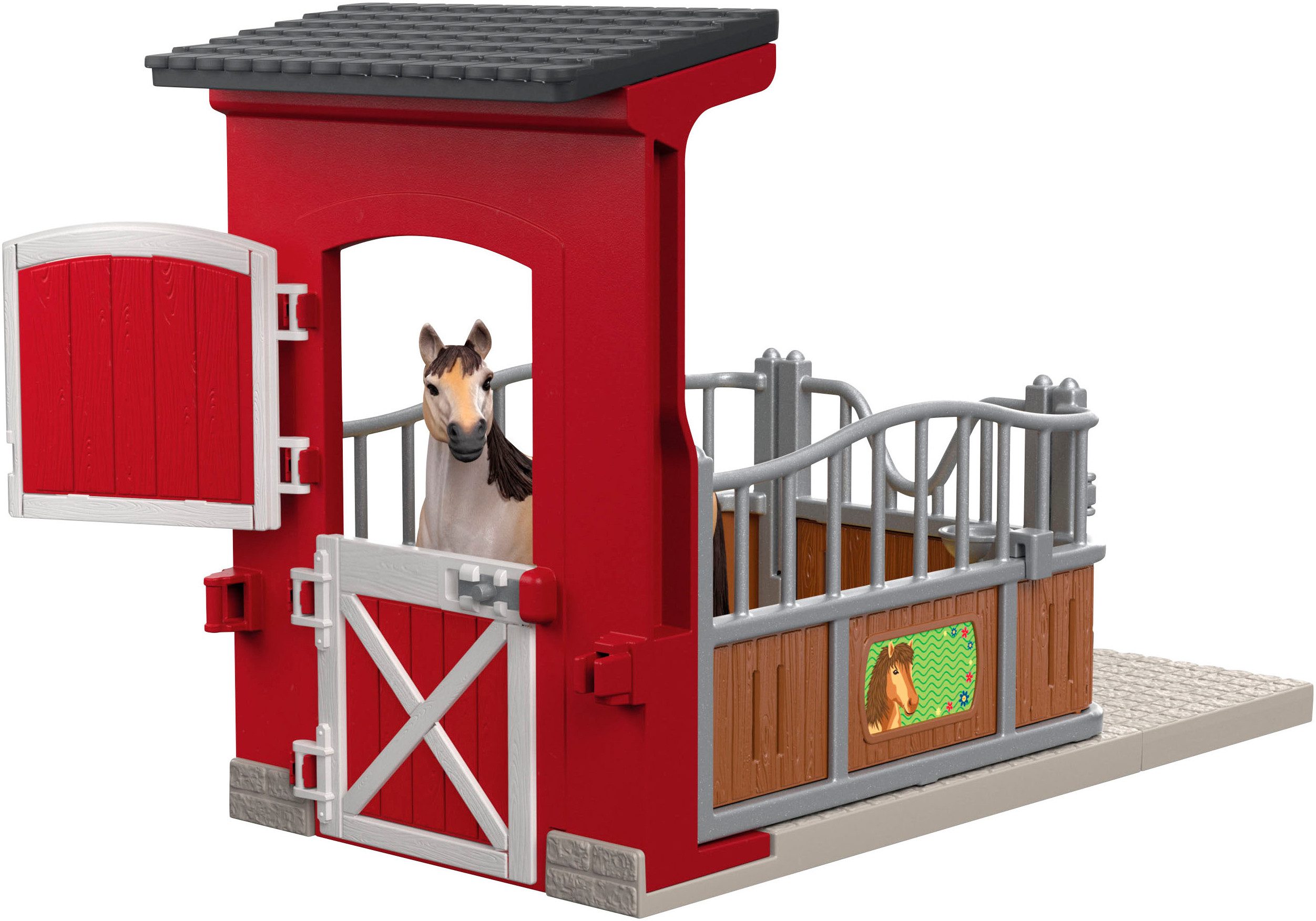 Schleich® Speelwereld FARM WORLD, Ponybox mit Mustang Stute (42724)