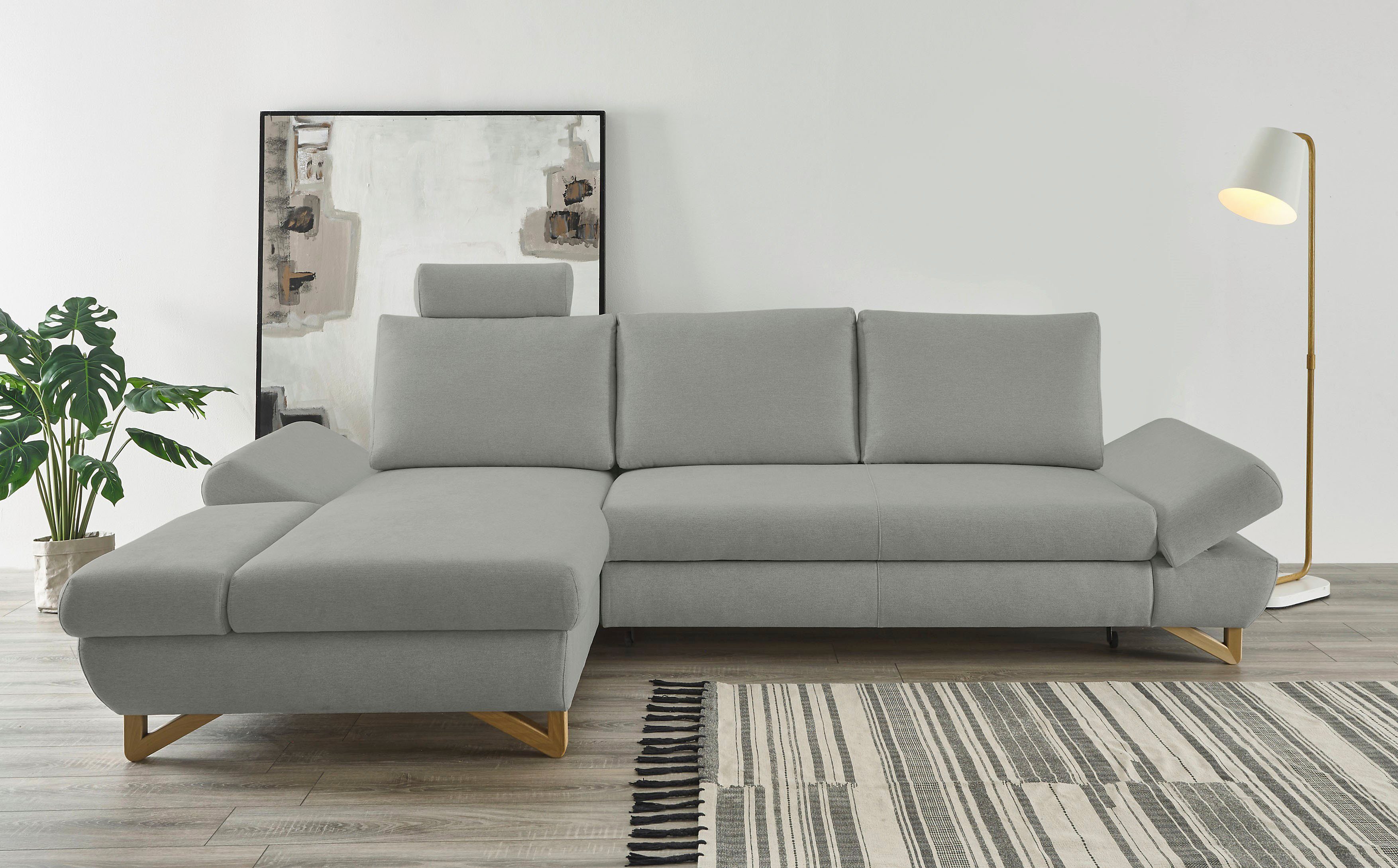 INOSIGN Slaapbank City/Giron comfortabele slaapbank (ligoppervlak 245 x 138 cm) en bedlade grijs, slaapbanken, Met slaapfunctie, mit Bett-Funktion