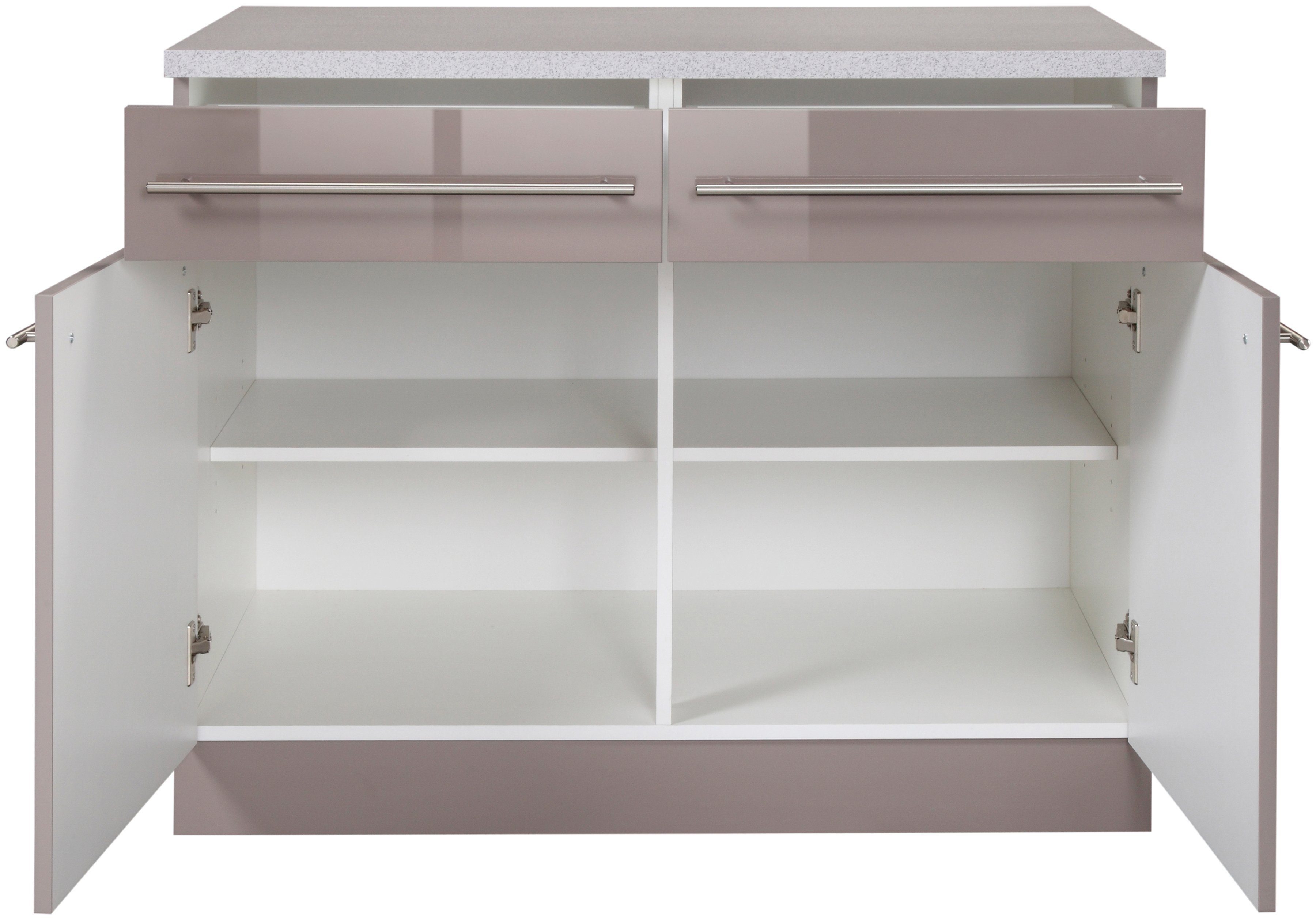 wiho Küchen Onderkast Chicago 100 cm breed, 2 laden en 2 deuren, voor veel bergruimte