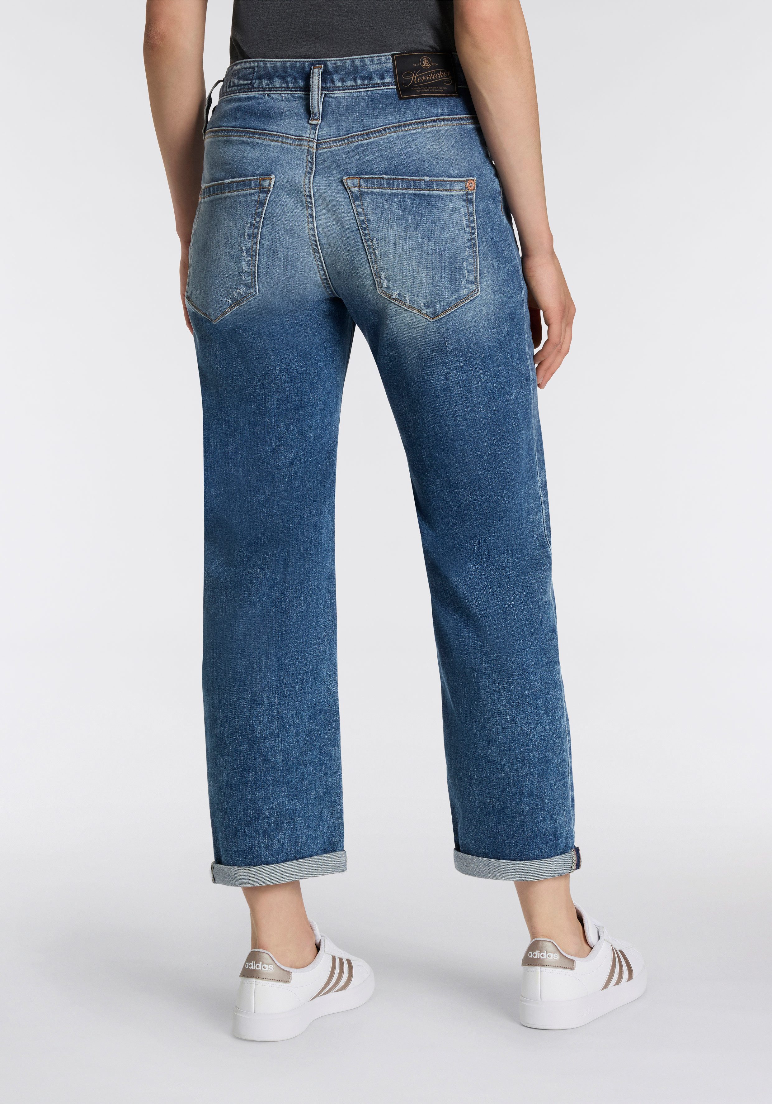 Herrlicher Boyfriendjeans Shyra Tap Organic Denim met half blinde knoopsluiting