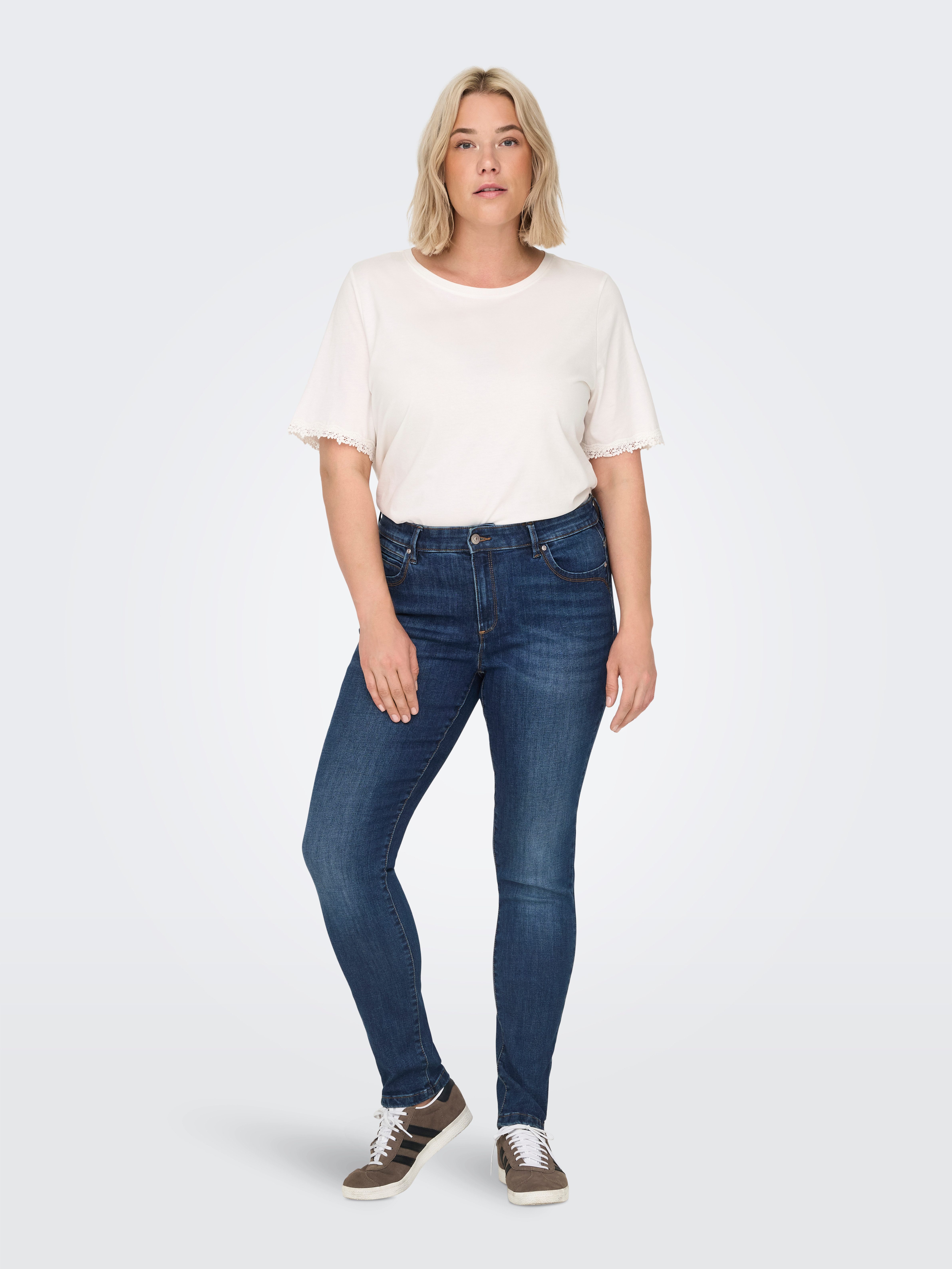 ONLY CARMAKOMA Skinny fit jeans CARKARLA REG SK ANK ZIP DNM BJ581 NOOS