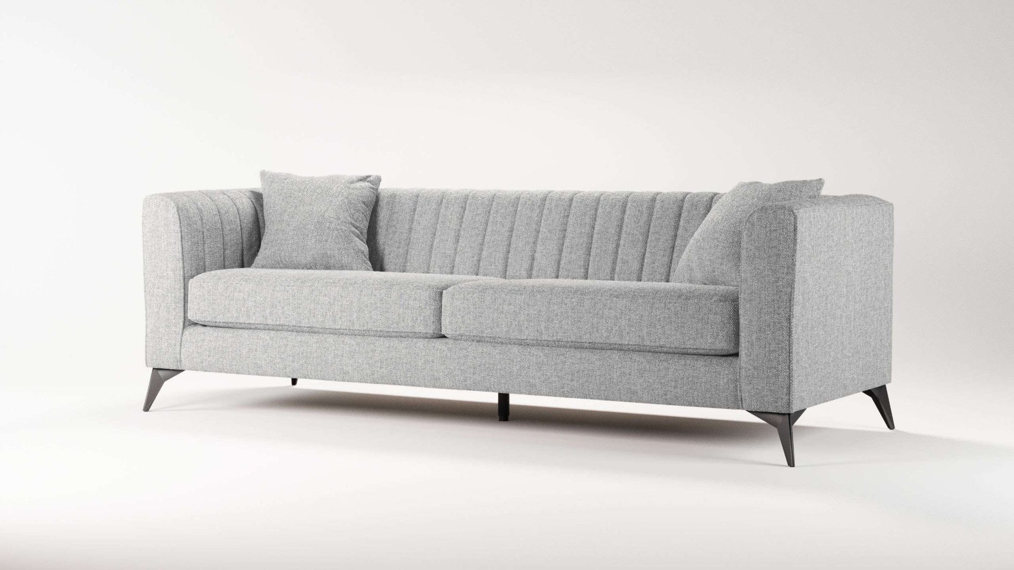 Places of Style 4-zitsbank MATTHEW elegant designsofa, afmetingen B/D/H: 231/86/74 cm XXL, stiksels in de rug, losse zitkussens, inclusief 2. sierkussen