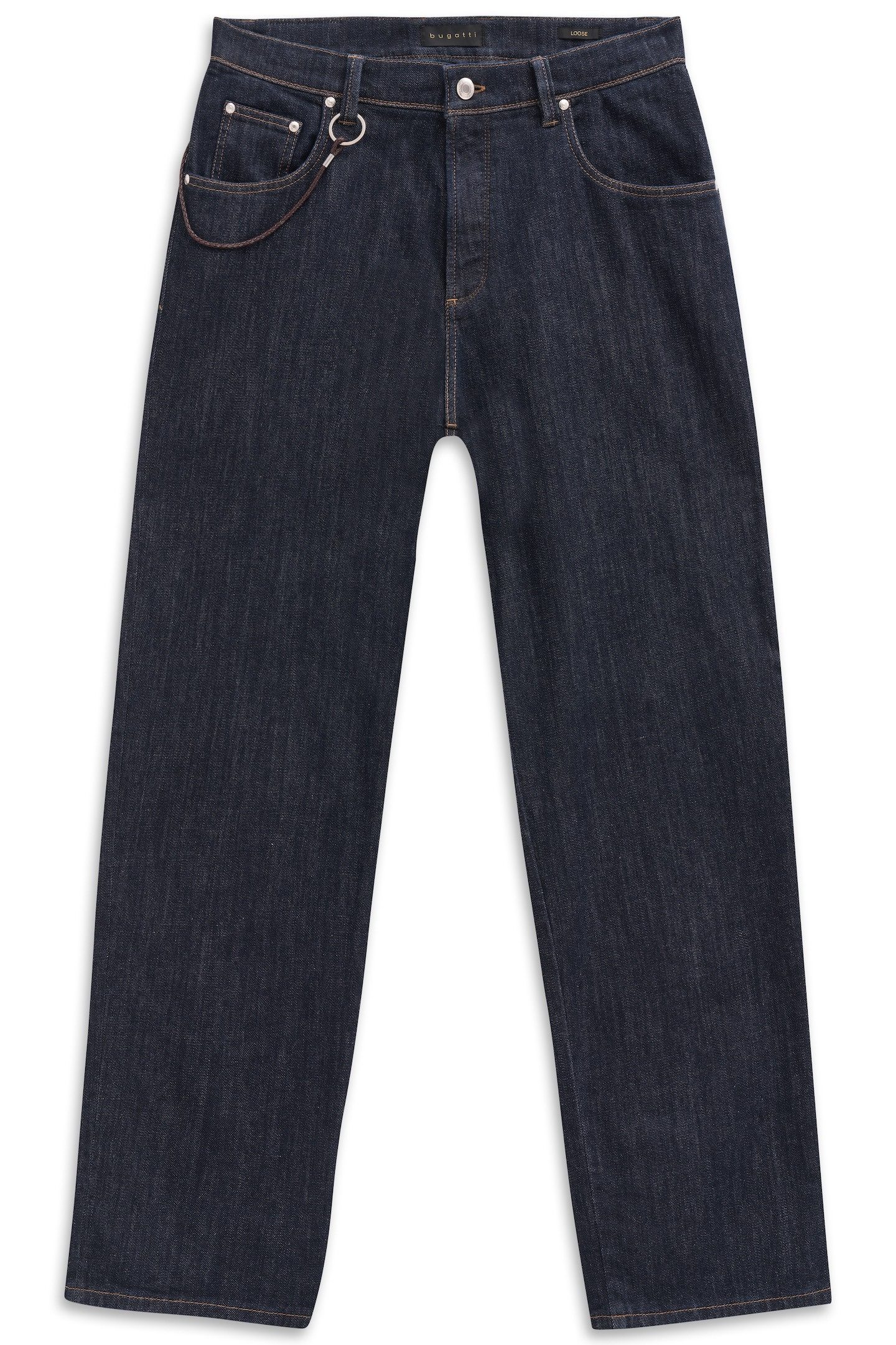Bugatti 5-pocket jeans Loose fit van luxury raw denim met stretch