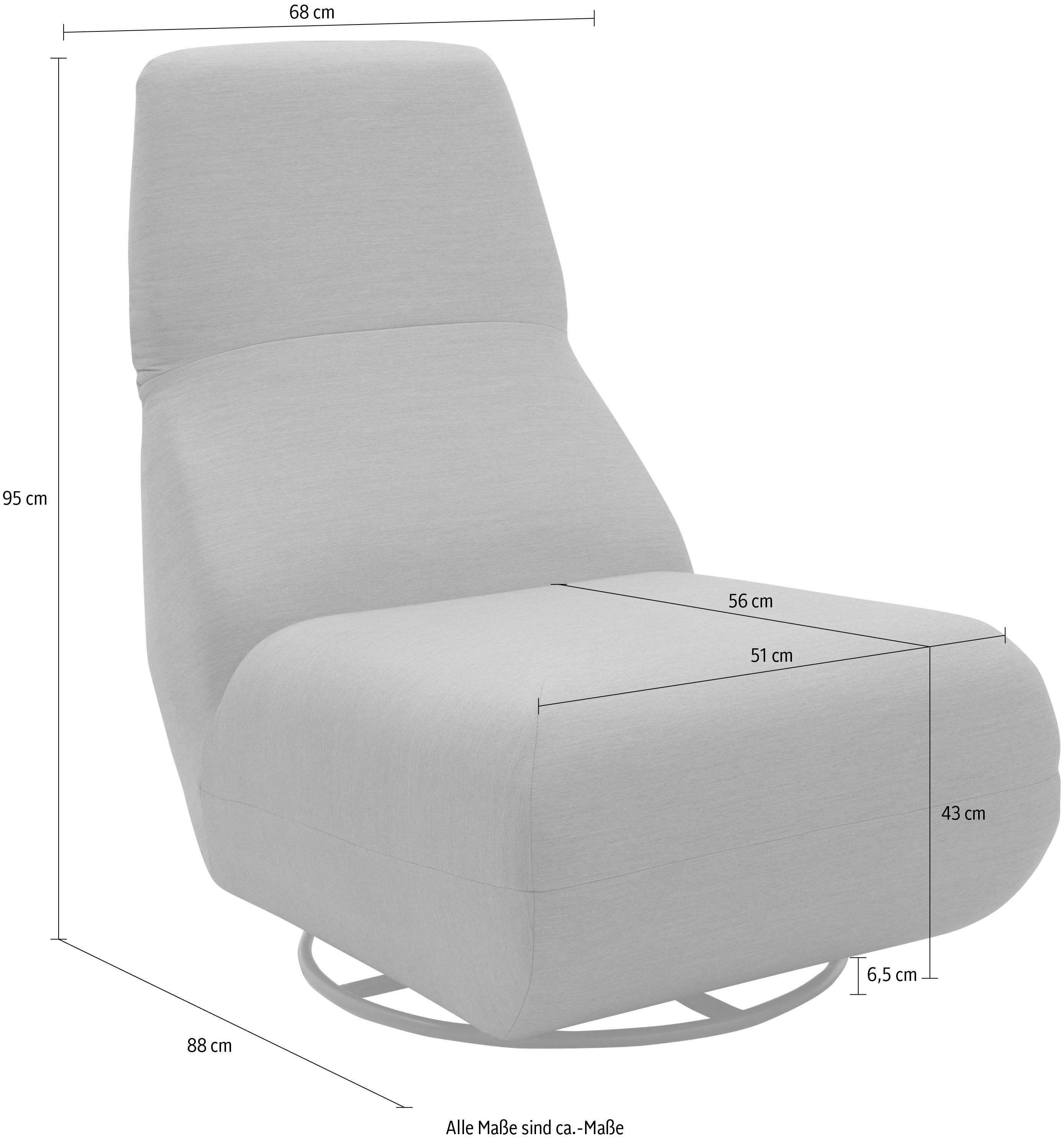 DOMO collection Fauteuil Sonner, optioneel met draaifunctie 360 graden draaibaar, rug op te richten, draaistoel