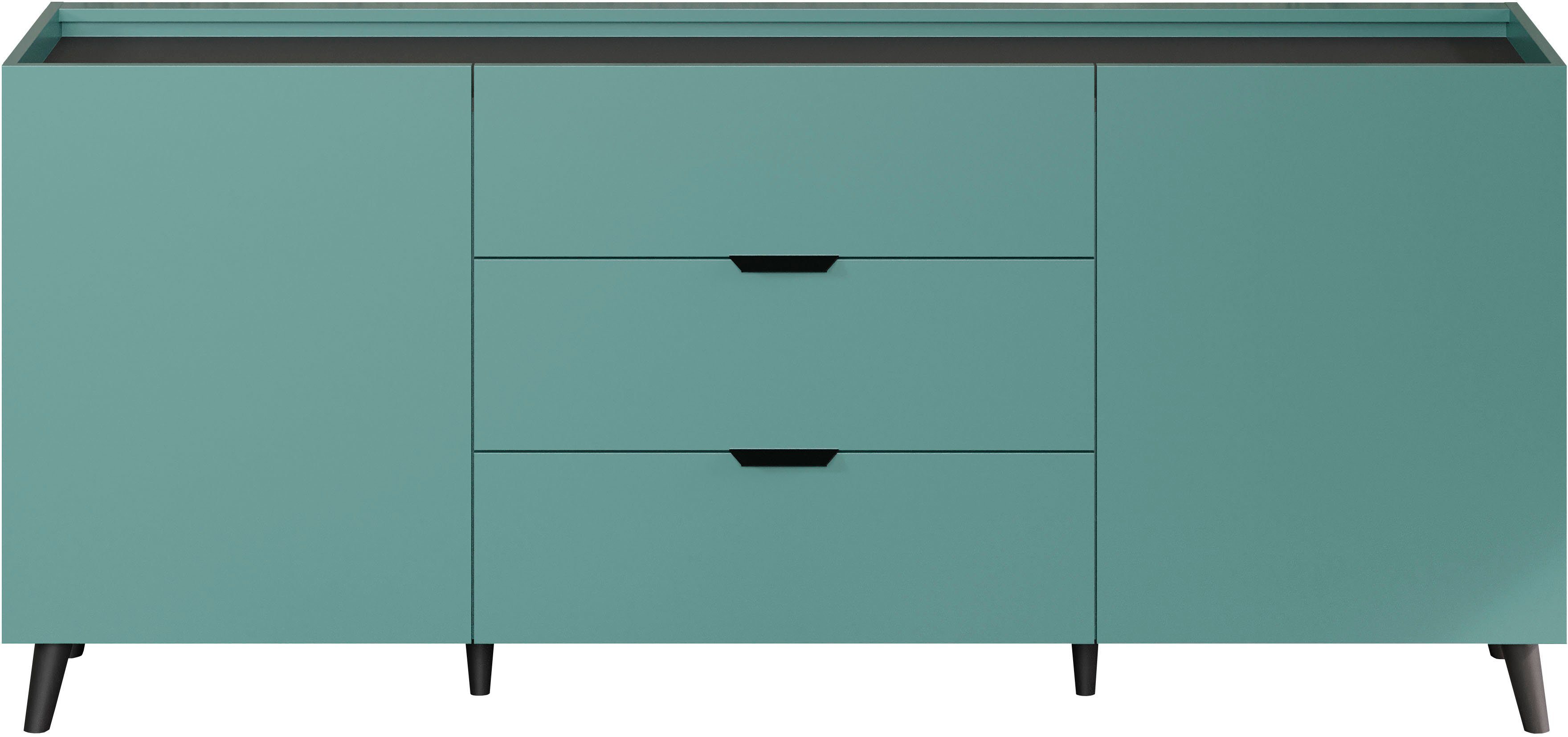 Andas Dressoir Mikkeline mat, bxh: ca. 181 x 60 cm, tv-kast, blauw, turquoise (1 stuk)