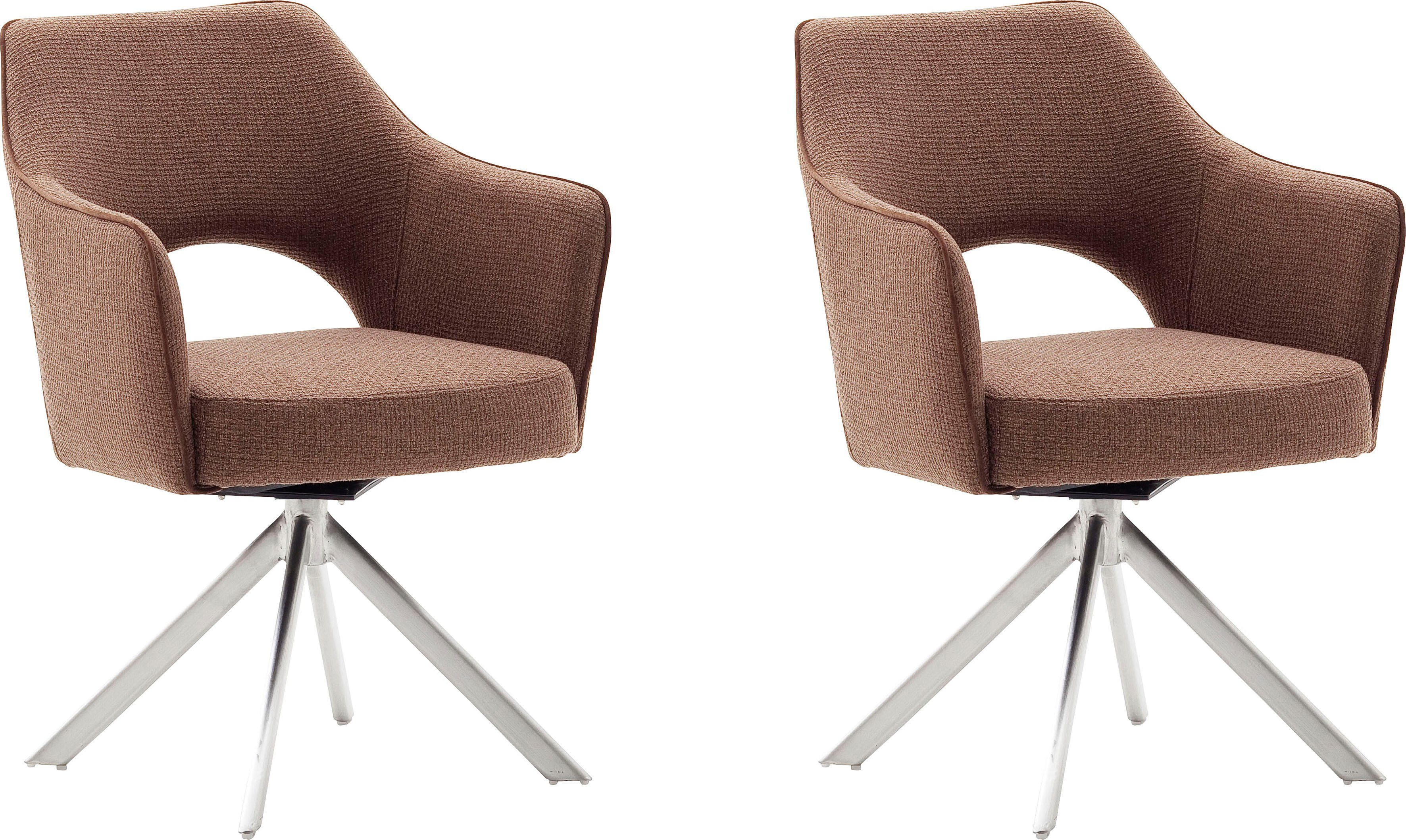 MCA furniture Stoel met 4 poten Tonala (2-set), 180° draaibaar, belastbaarheid 120 kg, zithoogte ca. 49 cm (2 stuks) gestoffeerde stoelen maat