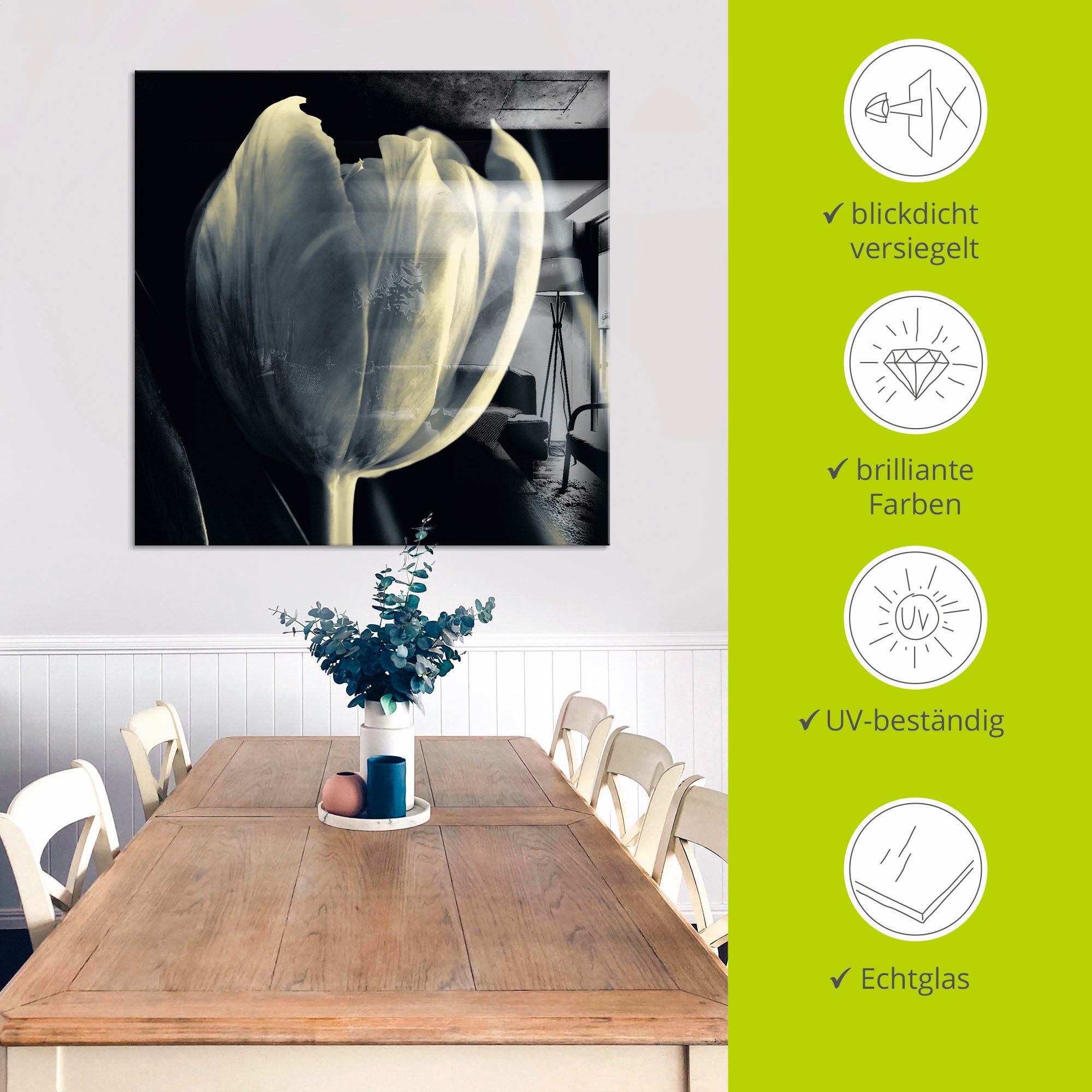 Artland Print op glas Tulp in verschillende maten