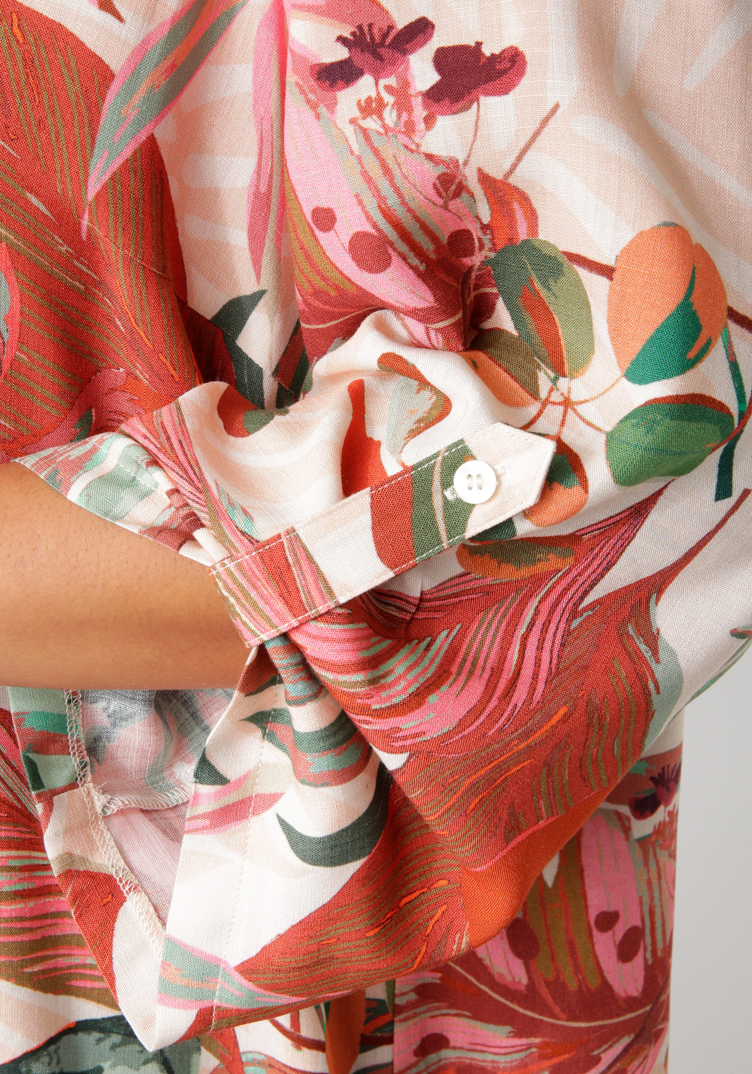 Aniston PLUS Overhemdblouse met grootformaat, kleurharmonieuze bladeren - nieuwe collectie