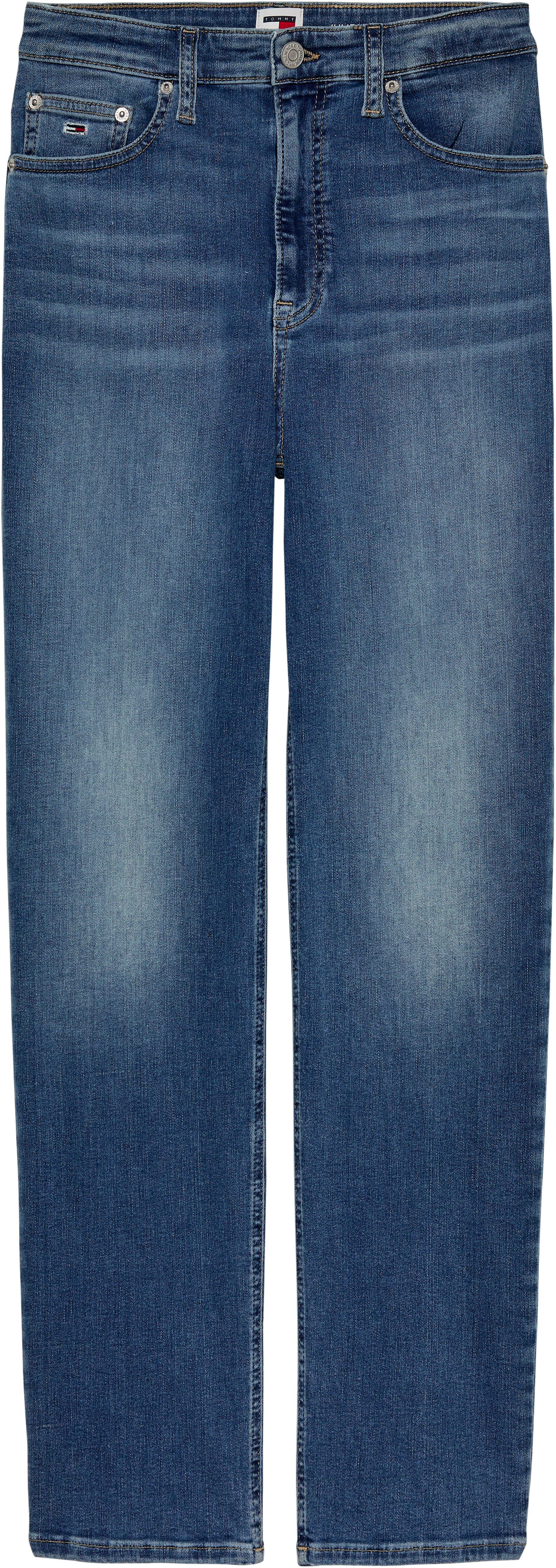 TOMMY JEANS Straight jeans JULIE High Waist Straight Jeans Rechtdoor gesneden denim jeans met hoge taille en Tommy logo-badge