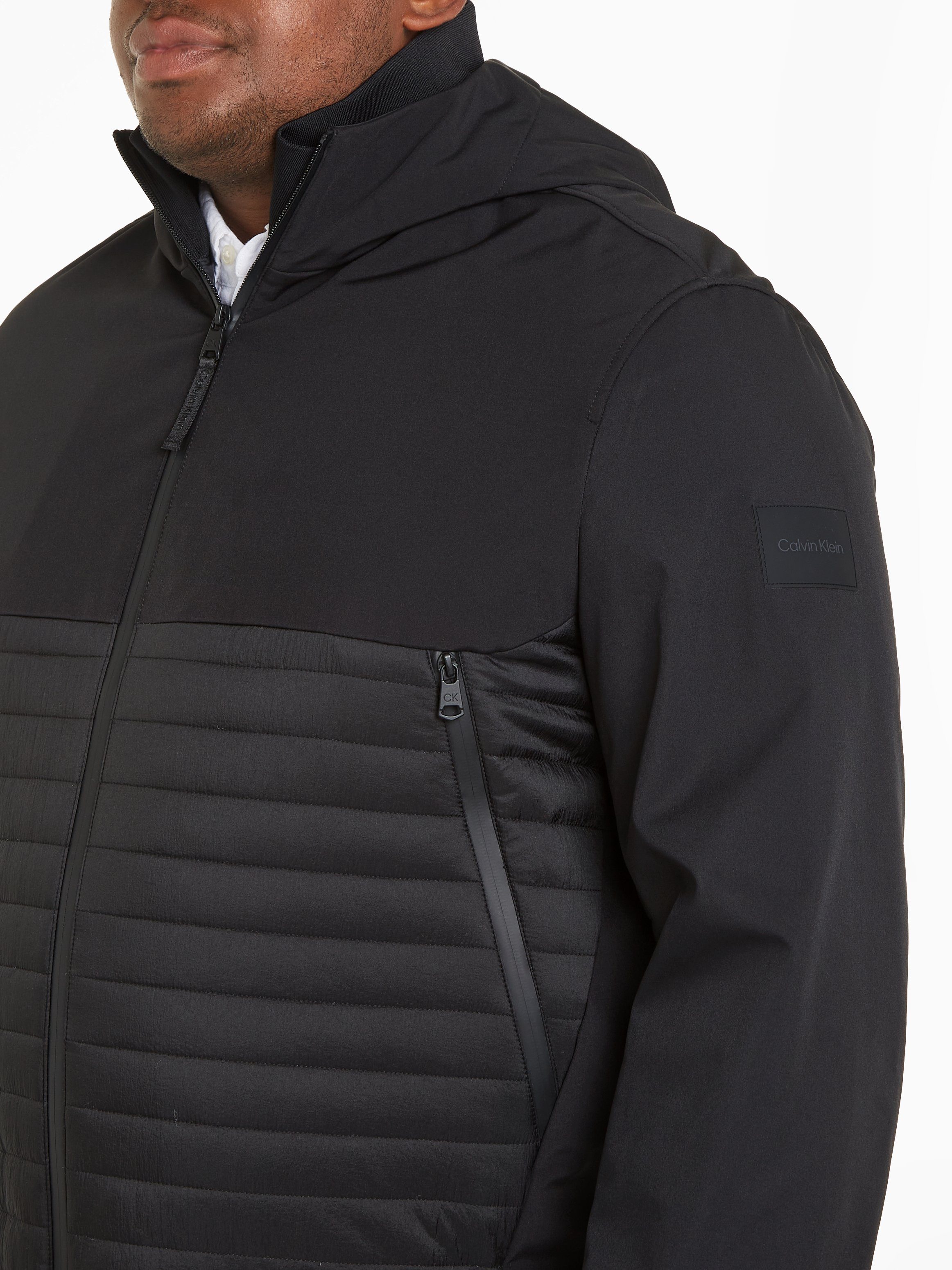 Calvin Klein Outdoorjack BT_QUILTED MIX MEDIA JACKET HOOD