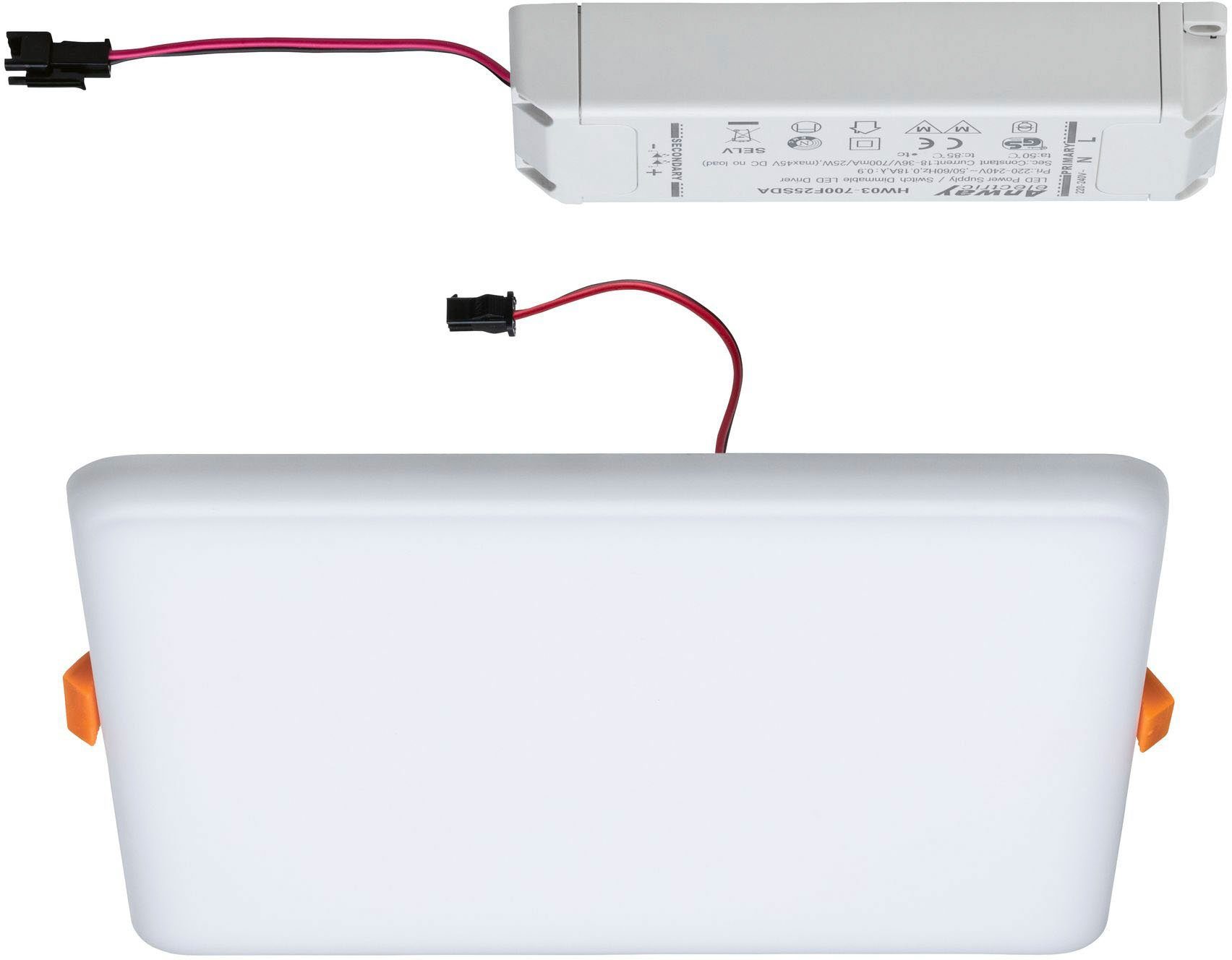 Paulmann Ledinbouwlamp Veluna VariFit IP44 vierkant 185x185mm 17,5W 4.000K Satin LED inbouwpaneel IP44 3-traps dimbaar 185x185mm 17,5W 4000K satin (1 stuk)