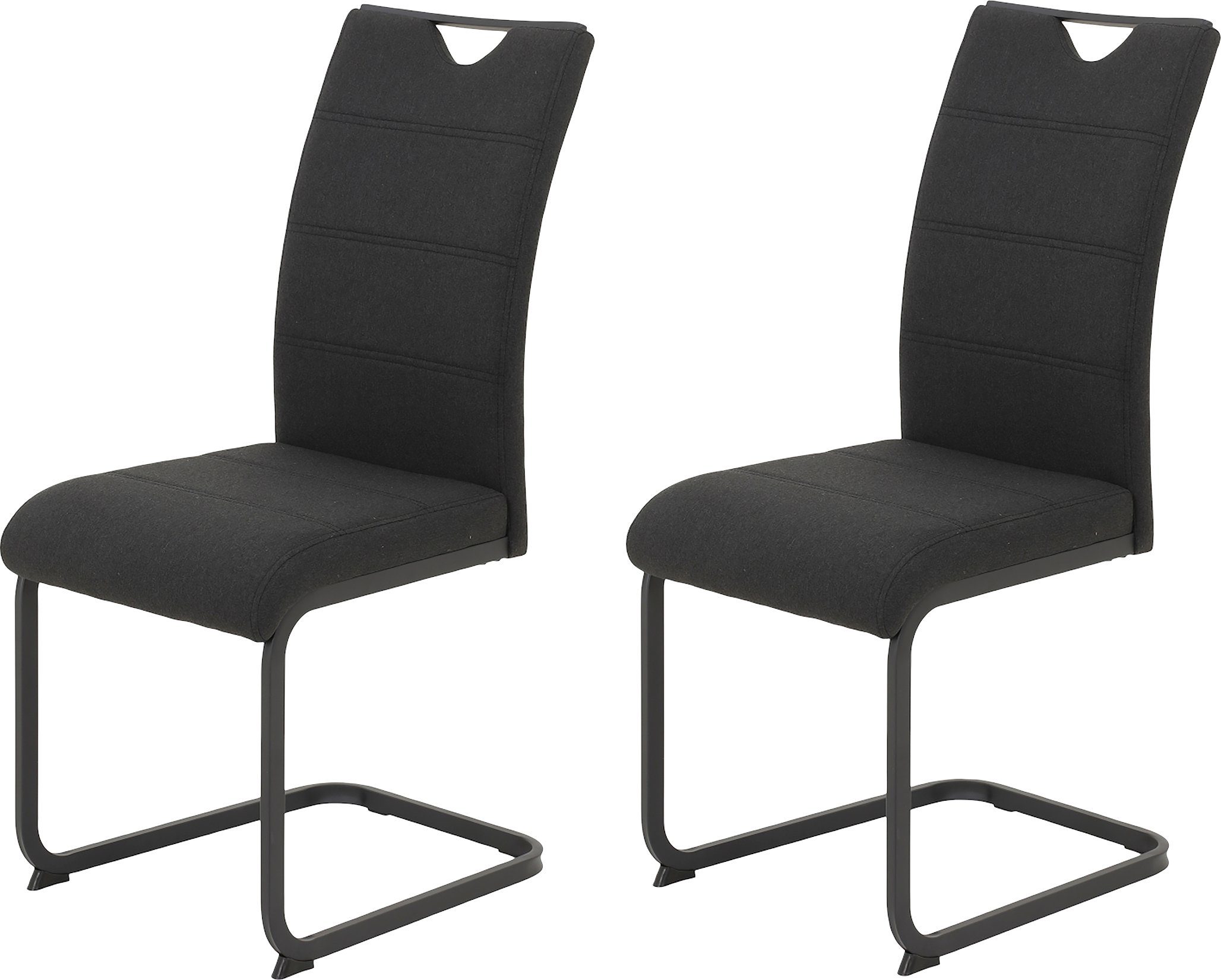 HELA Vrijdragende stoel MARS eetkamerstoel BESTSELLER duurzame & robuuste bekleding, 120 kg draagvermogen, set van 2 en 4 (set) zweefstoelen grijs