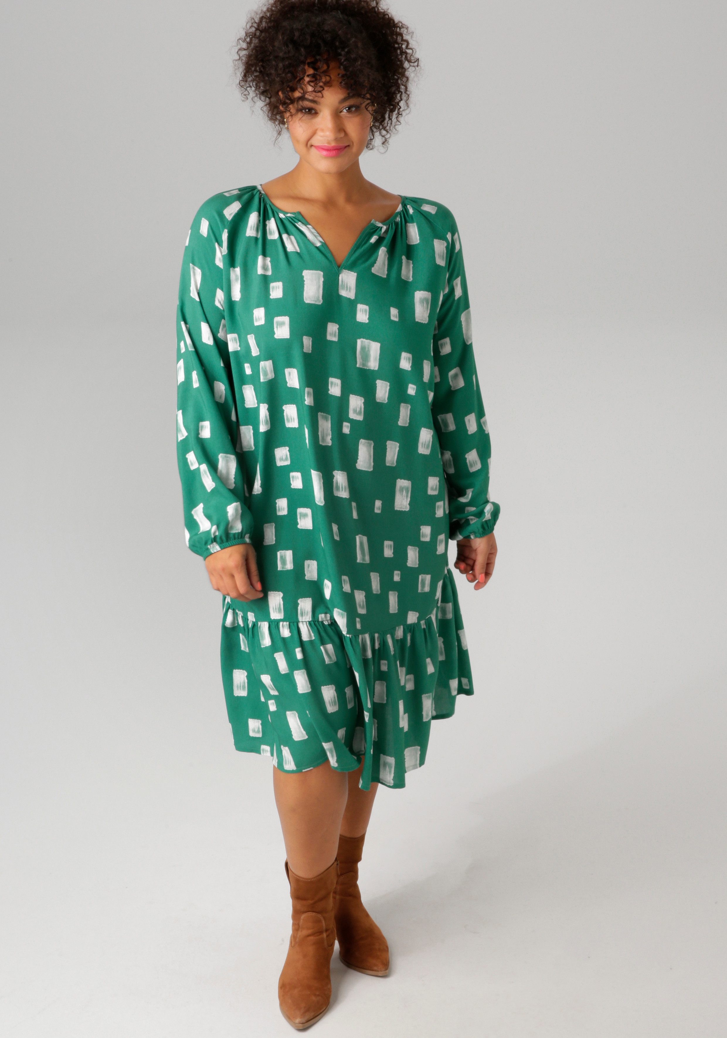 Aniston PLUS Zomerjurk met interessant patroon - nieuwe collectie
