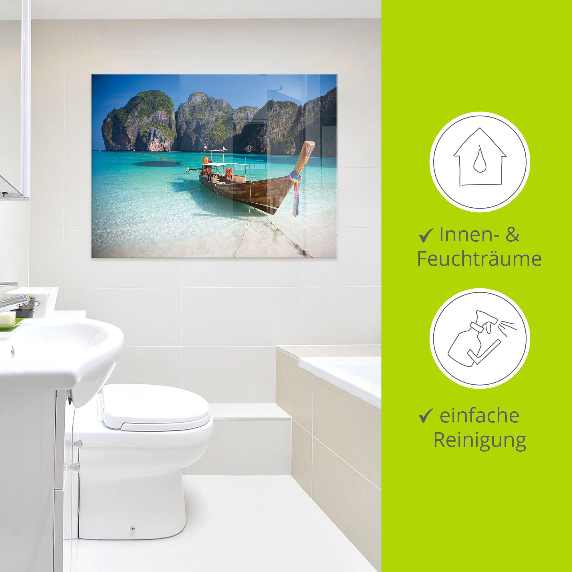 Artland Print op glas Maya Bay, Koh Phi Phi Leh, Thailand