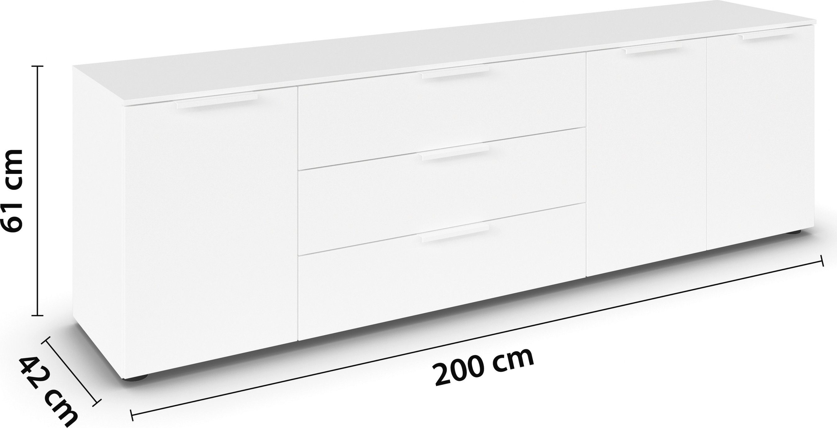 rauch Ladekast Flipp kast sideboard waskast bestseller 3 deurs met 3 laden en soft-close functie