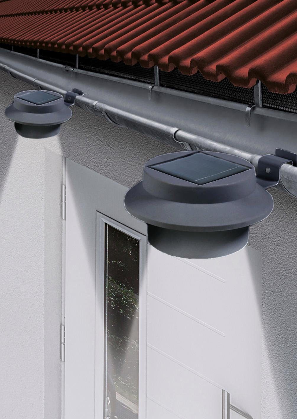 näve Led-dakgootverlichting Mistra Weerbestendig, AA 1,2V accu, kleur: grijs, materiaal: kunststof (6 stuks)
