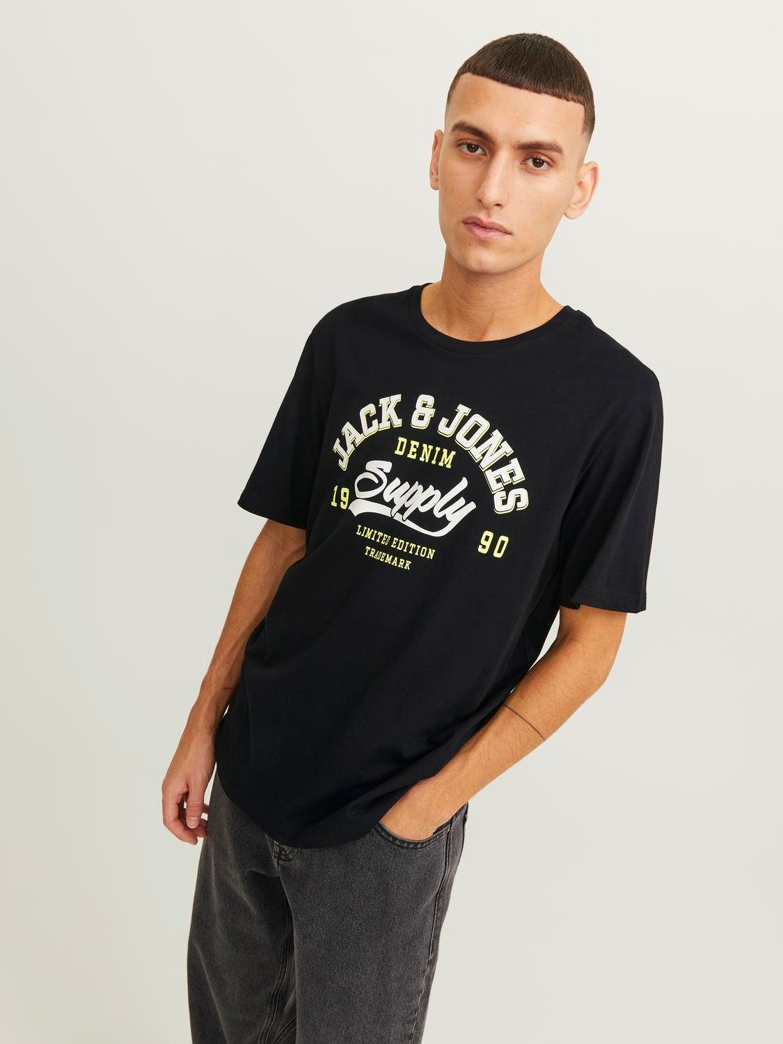 Jack & Jones Shirt met ronde hals JJELOGO TEE SS O-NECK 2 COL SS24 SN