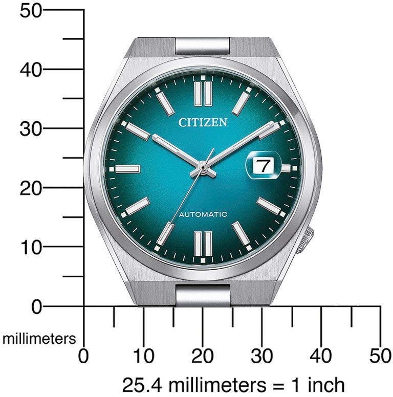 Citizen Automatisch horloge Tsuyosa Polshorloge, dameshorloge, herenhorloge, roestvrijstalen armband, saffierglas, datum