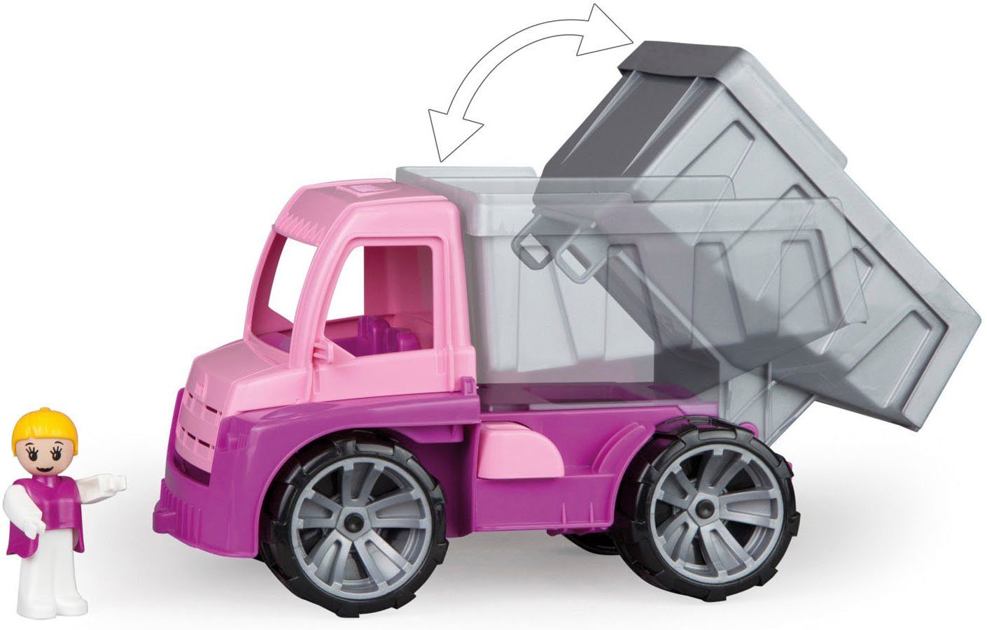 Lena® Speelgoed-kiepwagen TRUXX, roze inclusief speelfiguur, made in europe