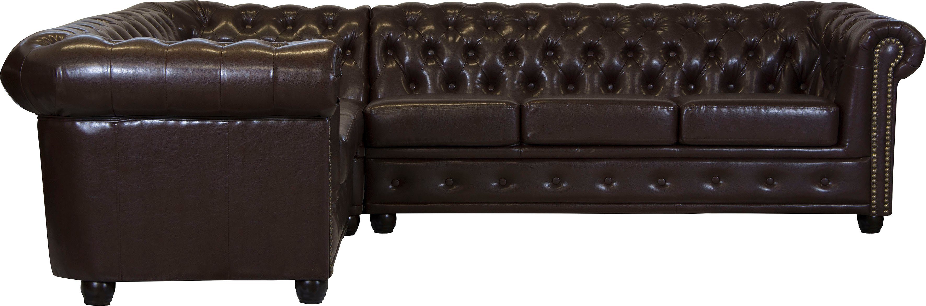 Home affaire Chesterfield-bank Rysum L-vorm Chesterfield-look, lange zijde links of rechts