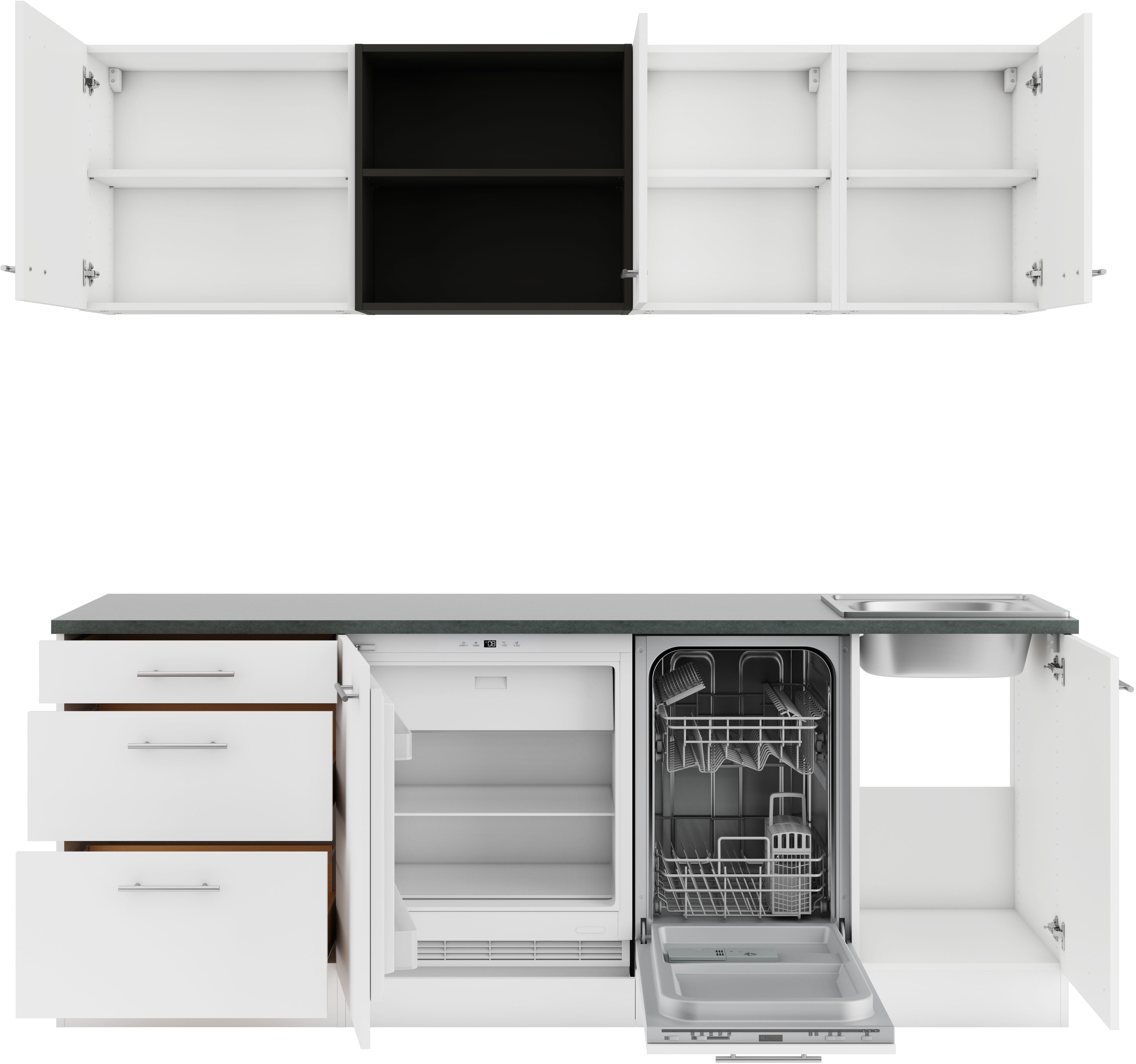 OPTIFIT Keuken Bella Breedte 210 cm, optioneel met elektrische apparaten