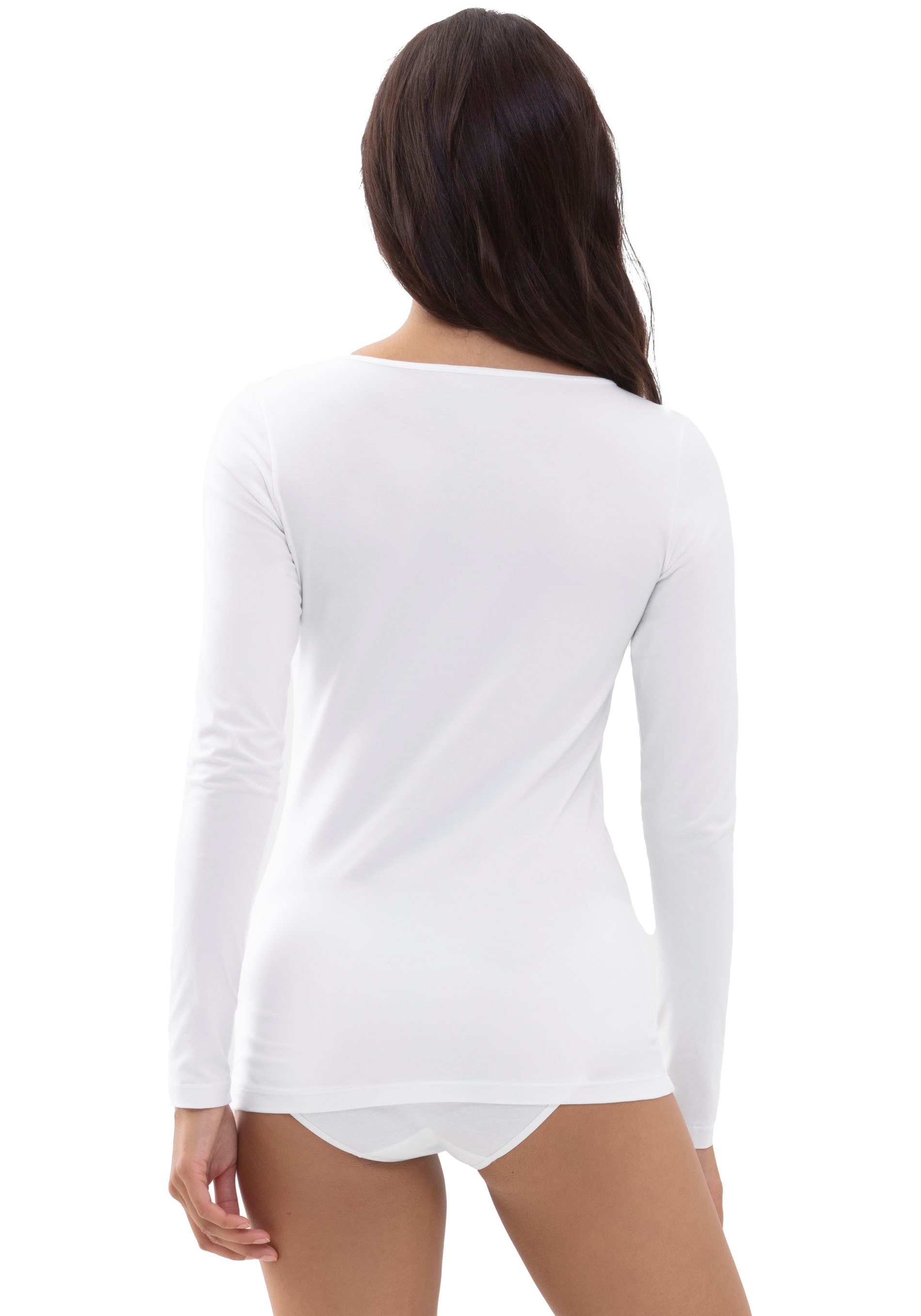 Mey Shirt met lange mouwen COTTON PURE Diepe, ronde hals