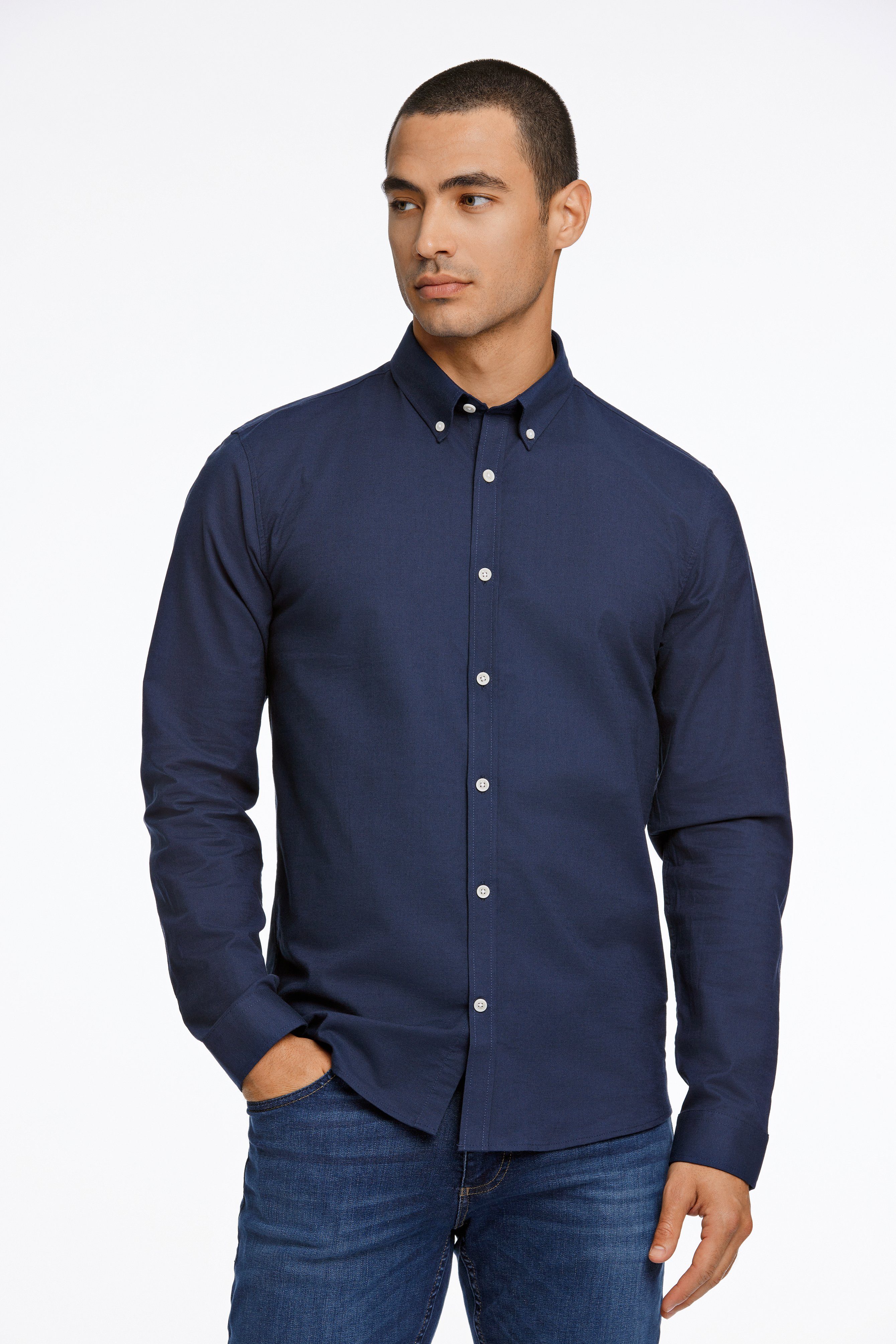 Lindbergh Slim fit vrijetijdsoverhemd met button-downkraag model 'Oxford'