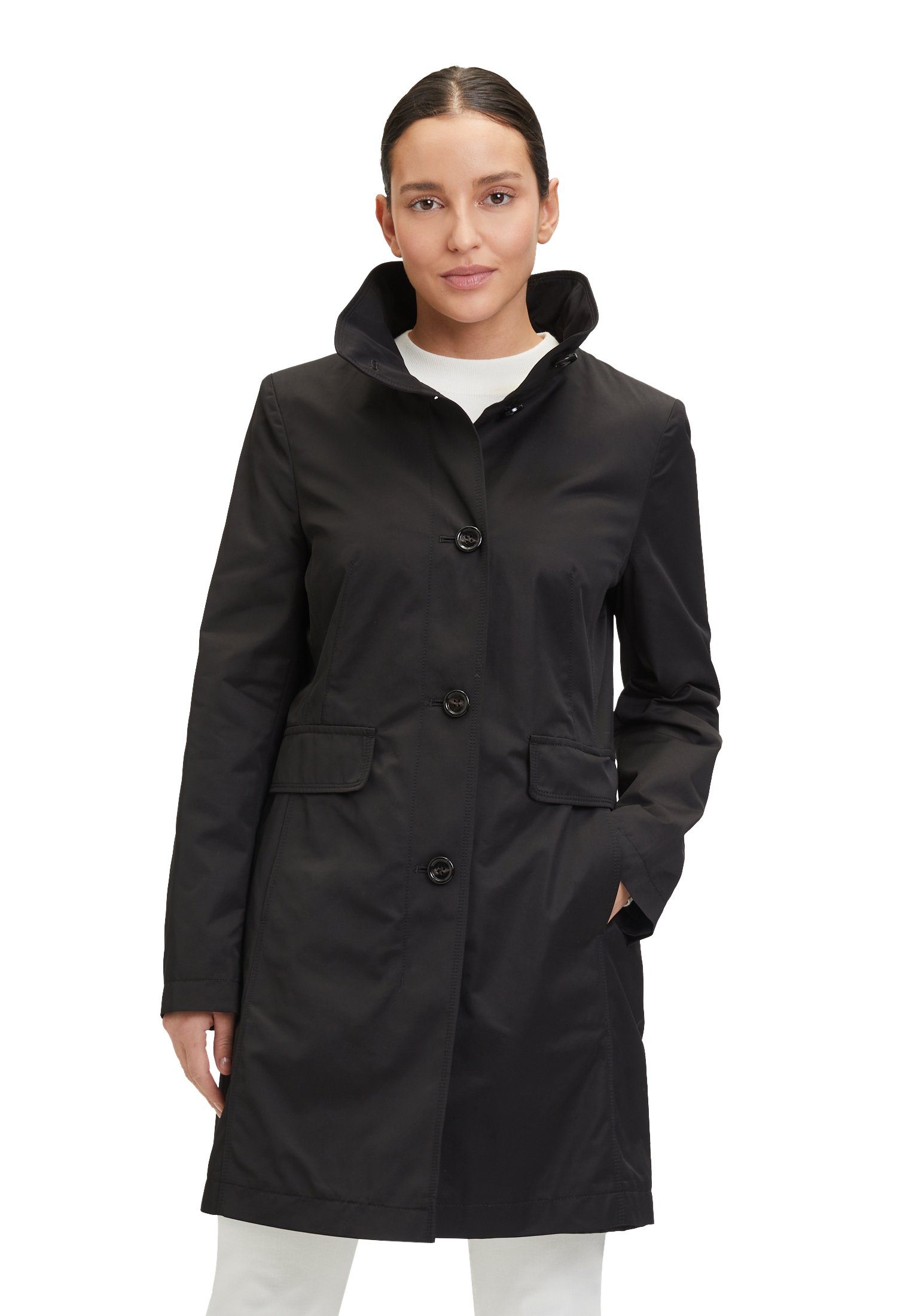 Gil Bret Outdoorjack met strikceintuur en getailleerd dames wandelen & outdoor maat 44 zwart