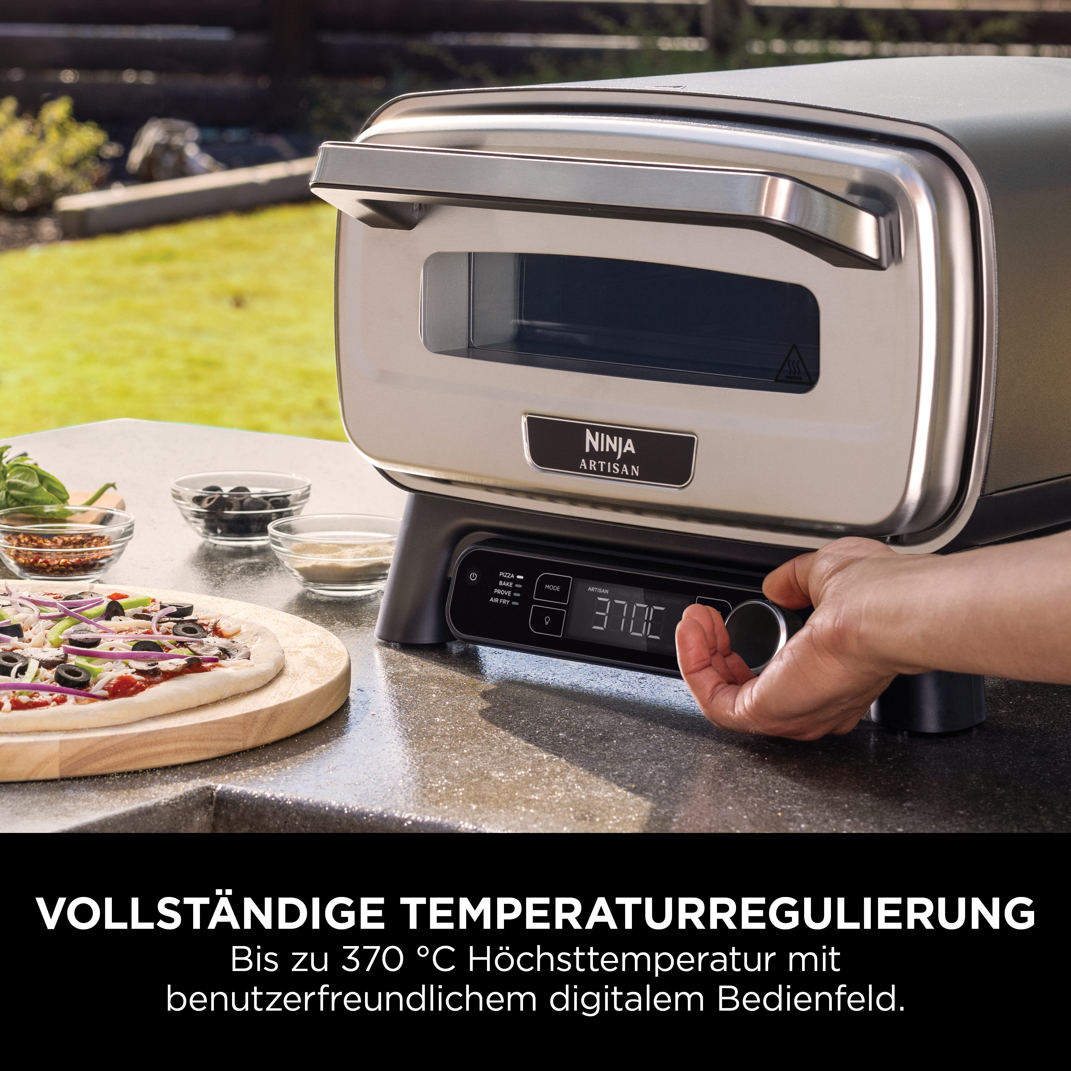 NINJA Pizza-oven Artisan Outdoor-Elektro-Pizzaofen/Heißluftfritteuse MO201EU
