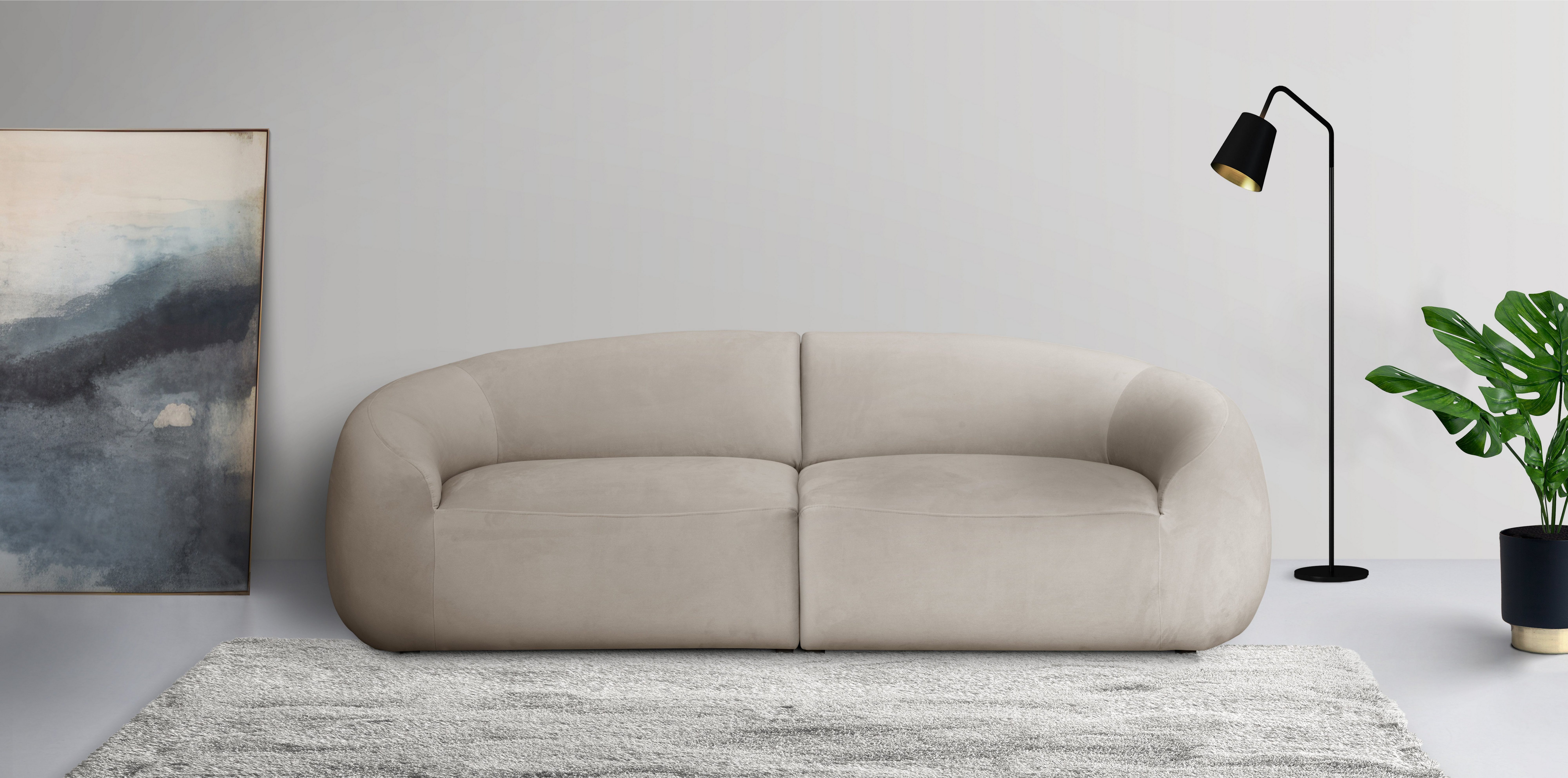 LeGer Home by Lena Gercke Megabank YANI designerbank, organische vorm, afmetingen B/D/H: 240/64/81 cm
