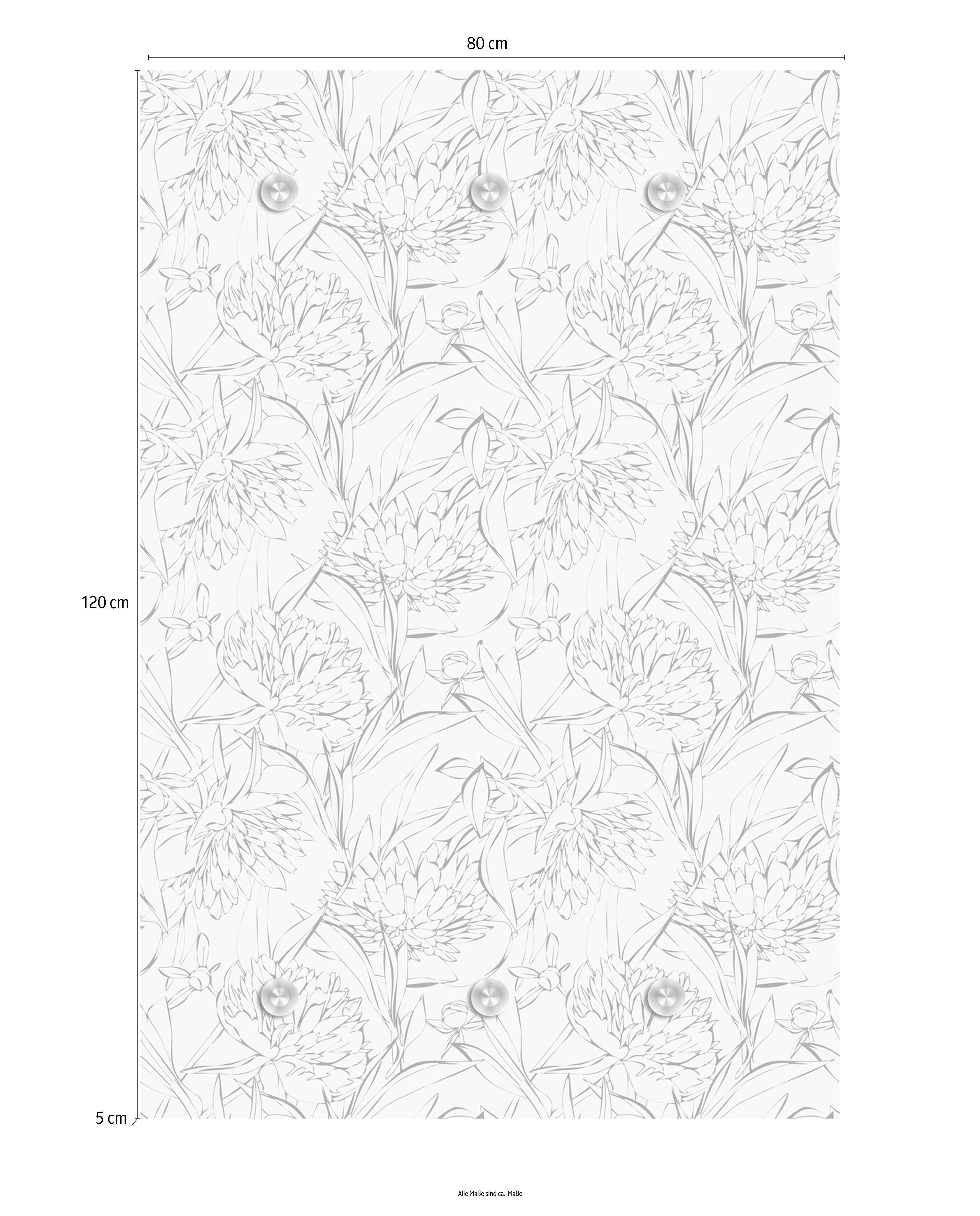 queence Kapstok Bloemen met 6 haken, 80 x 120 cm