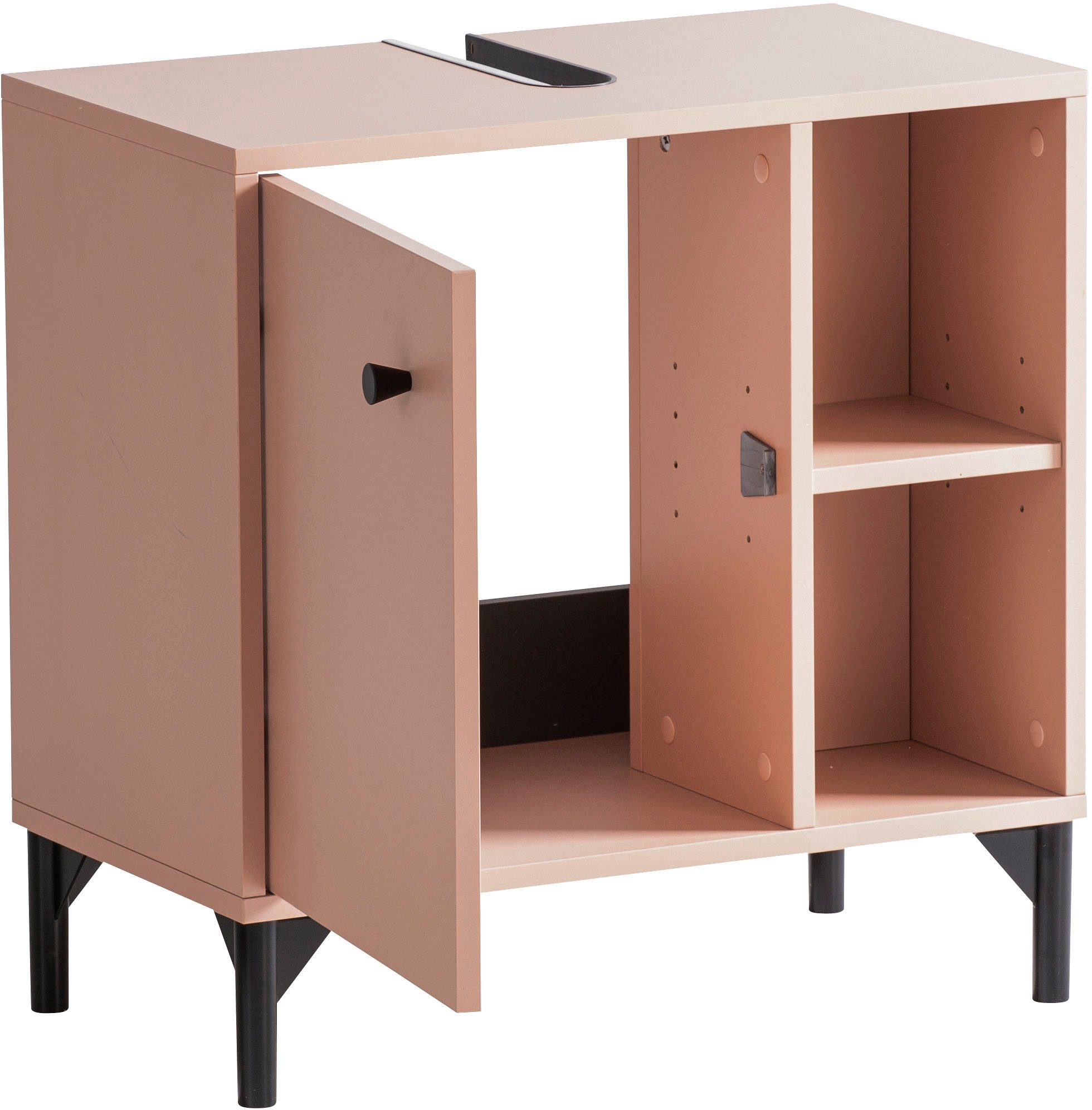 Schildmeyer Wastafelonderkast Smash Breedte 60 cm (1-St) abrikozen decor, met metalen beslag