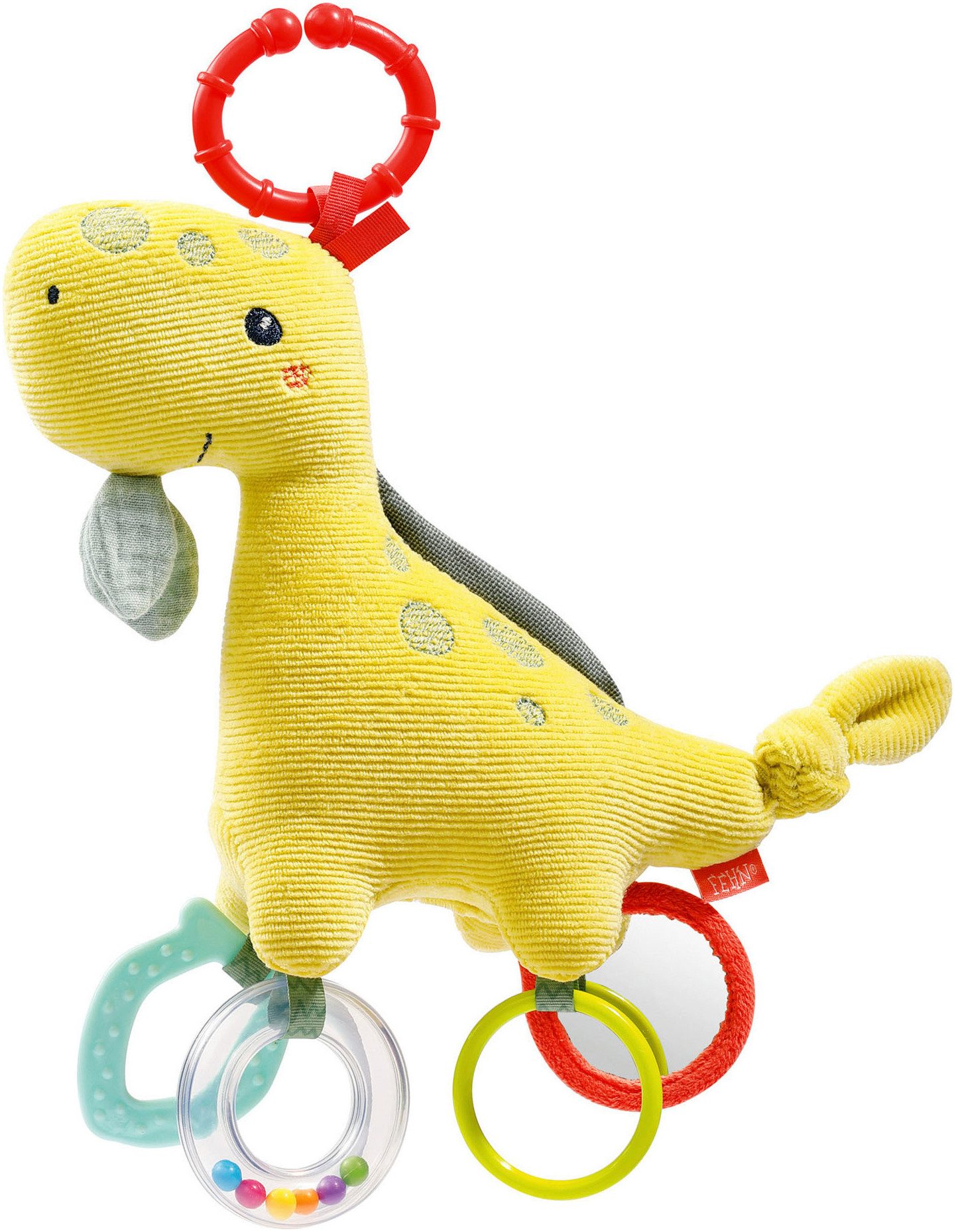 Fehn Kinderwagen hanger Activity Happy dino met bevestigingsring